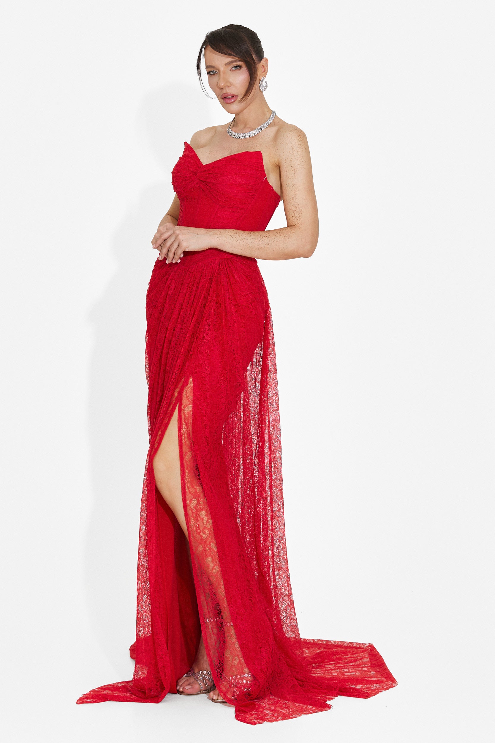 Rochie dama lunga rosie Sareia Bogas