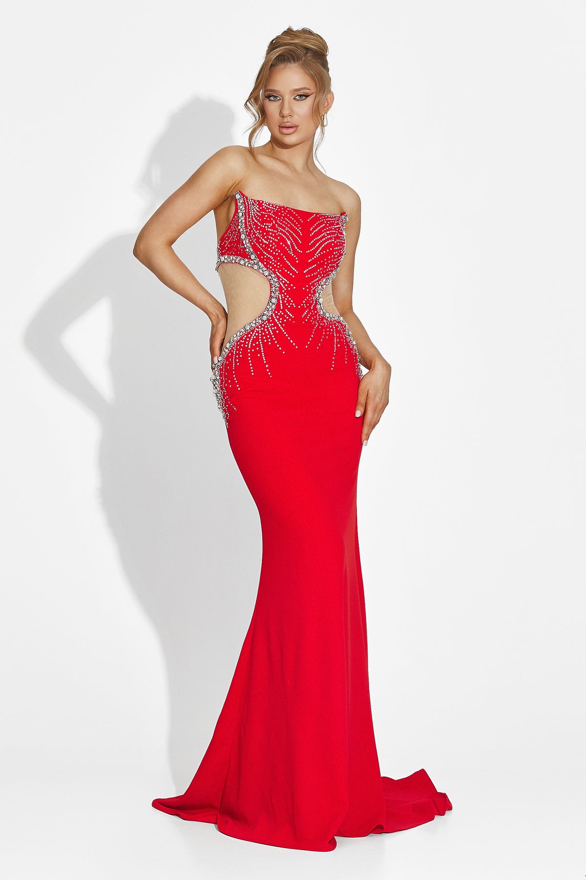 Women’s long red dress Zovina Bogas, image 4 of 11