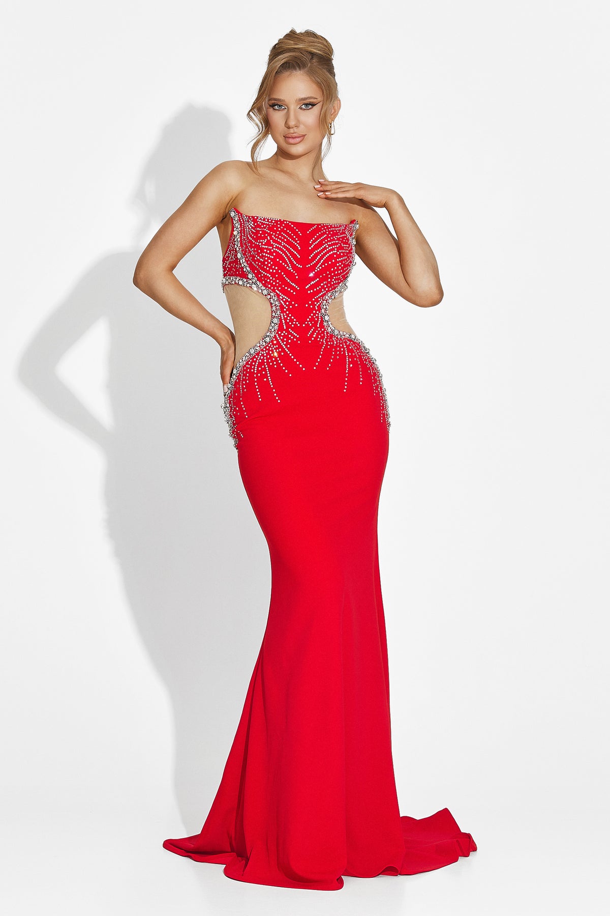 Women’s long red dress Zovina Bogas, image 6 of 11