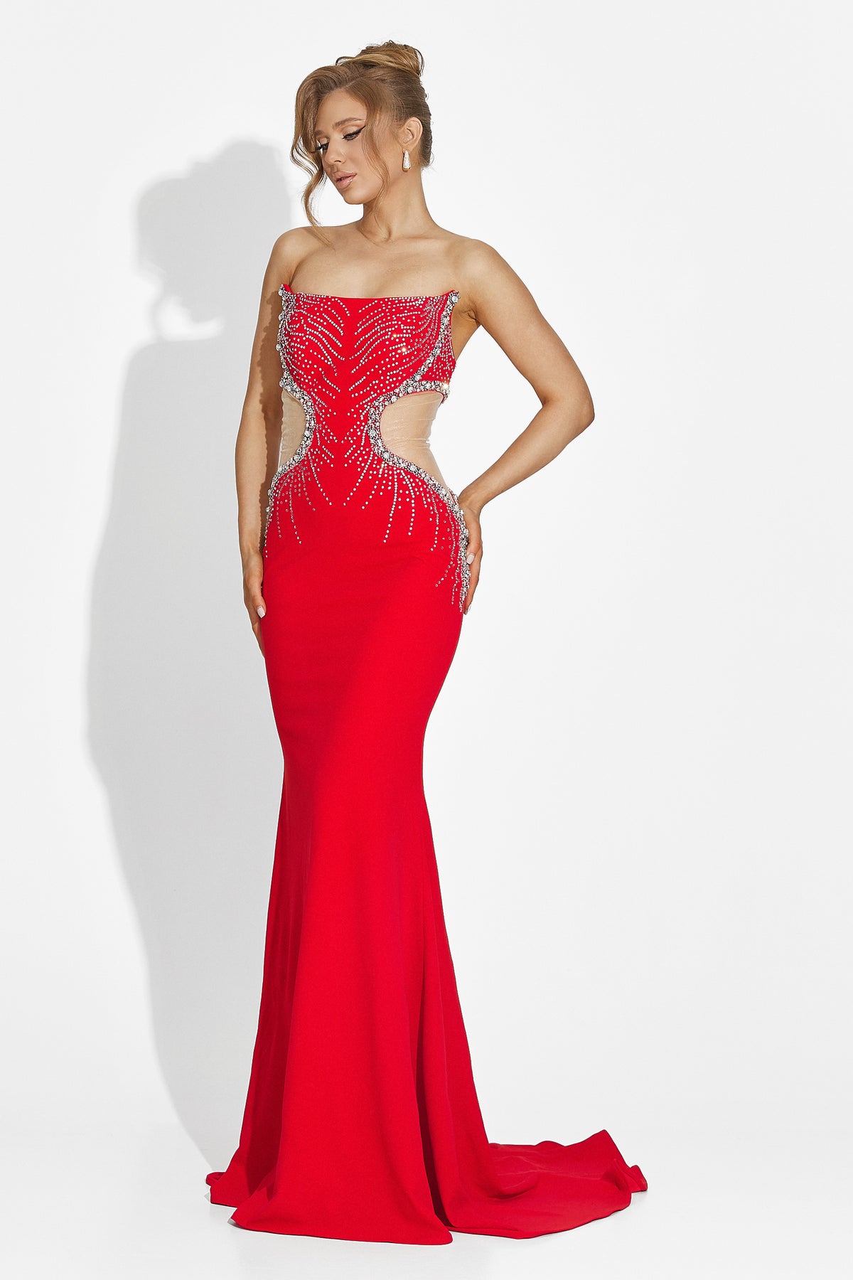 Women’s long red dress Zovina Bogas, image 8 of 11