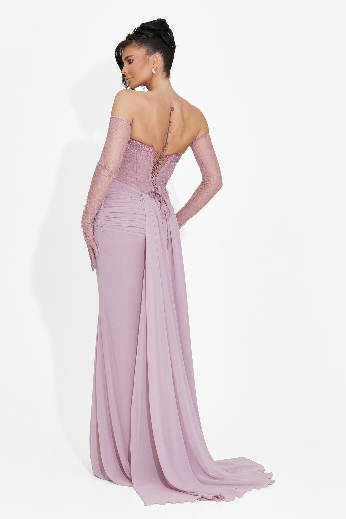Langes Damenkleid in Rosa Camya Bogas, Bild 8 von 8