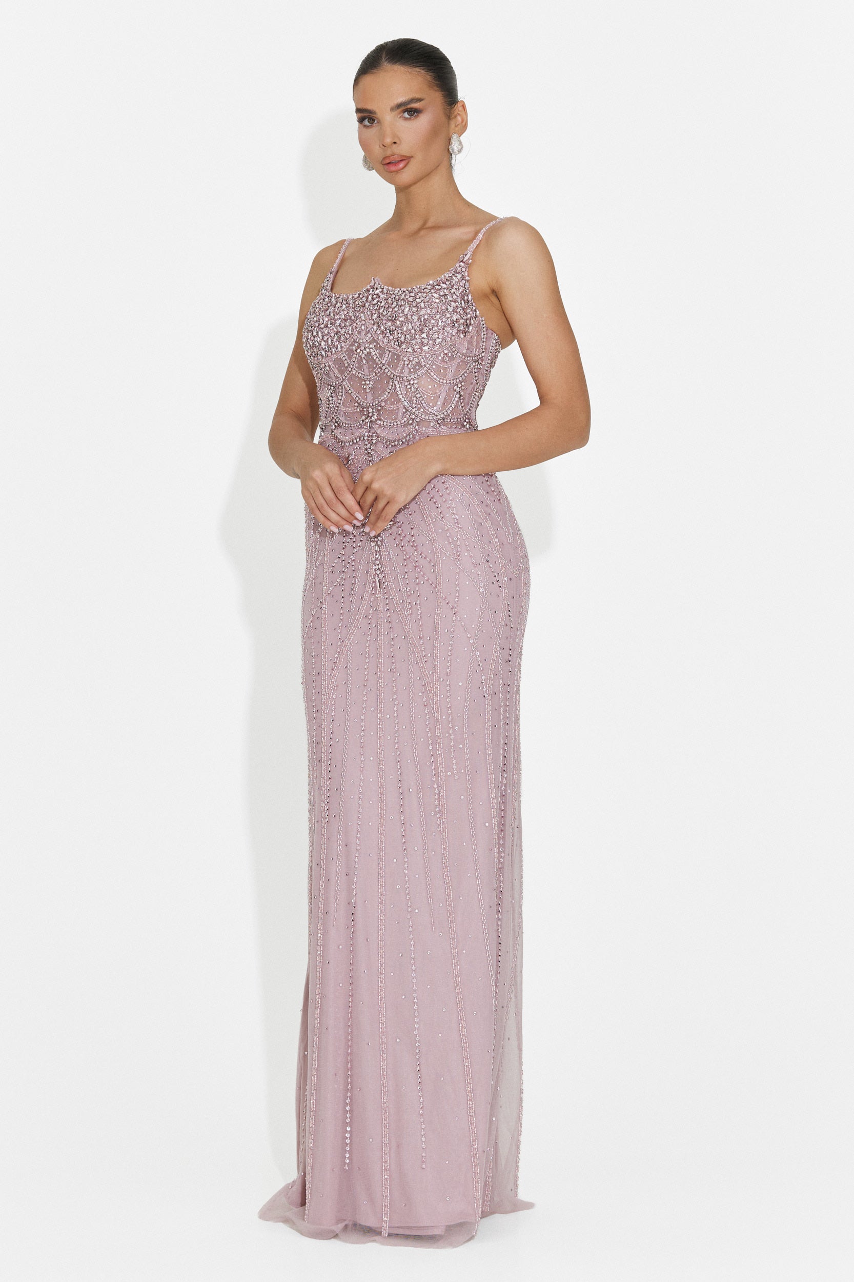 Rochie dama lunga roz Frauke Bogas