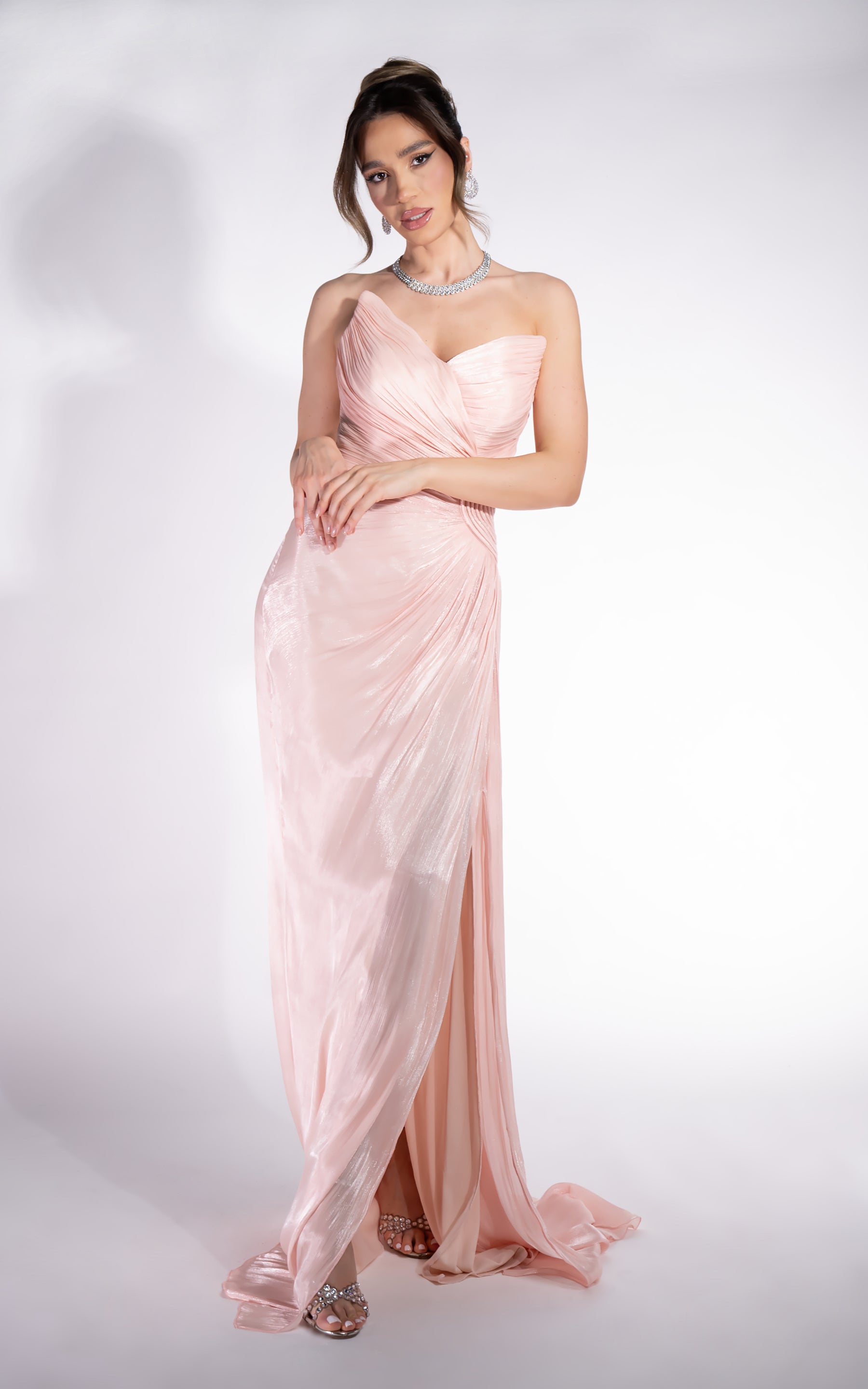 Długa sukienka damska w kolorze różowym Klarisa Bogas