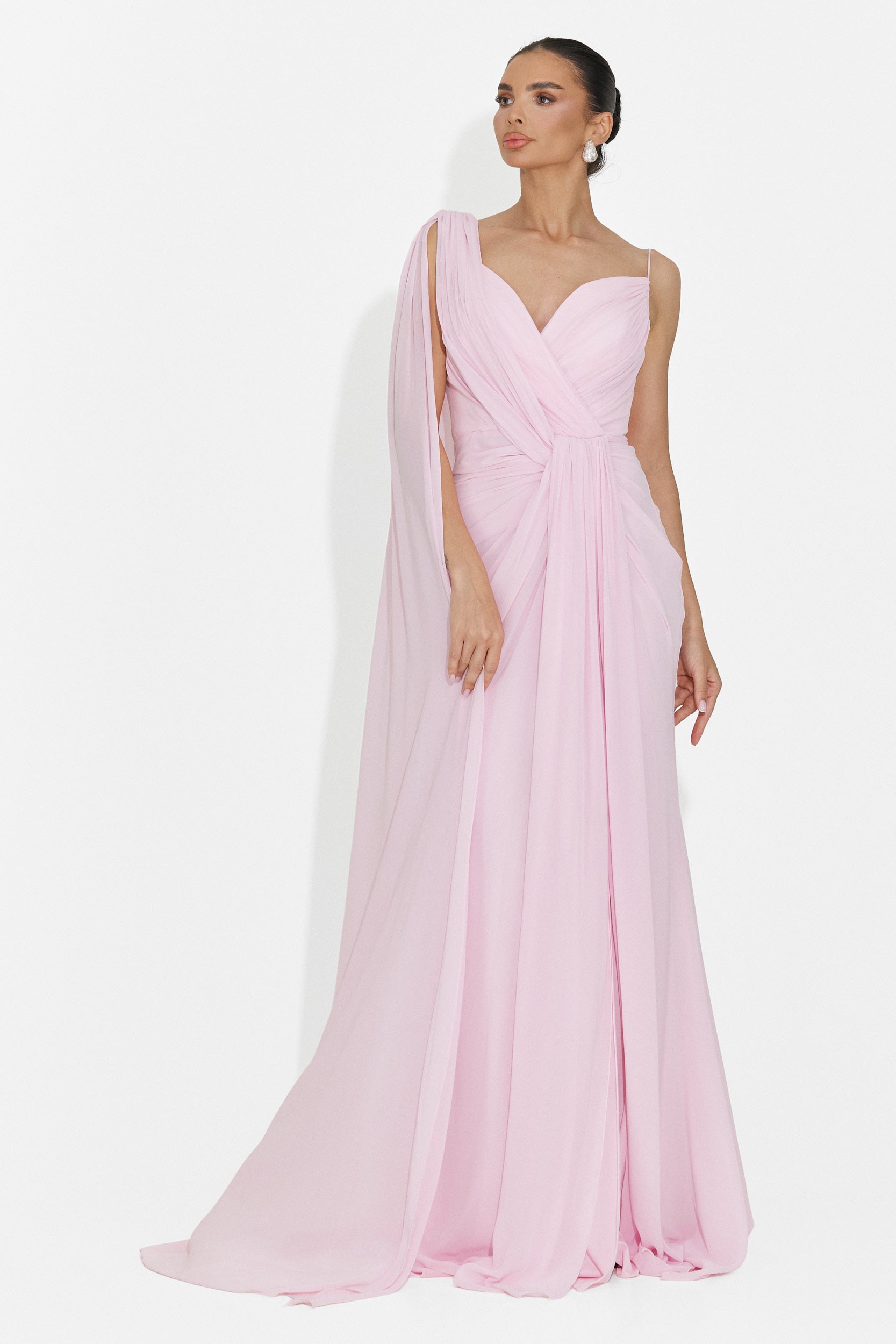Langes rosa Damenkleid Lino Bogas