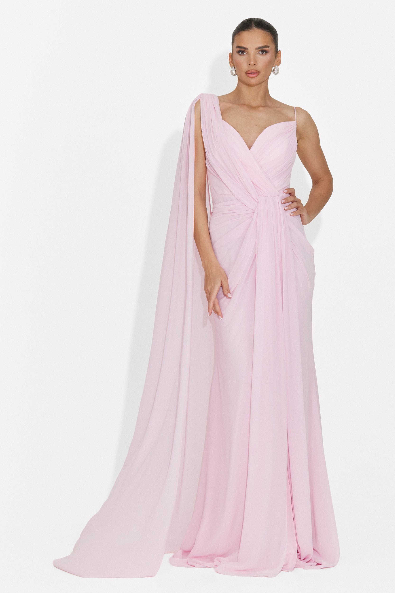 Langes rosa Damenkleid Lino Bogas