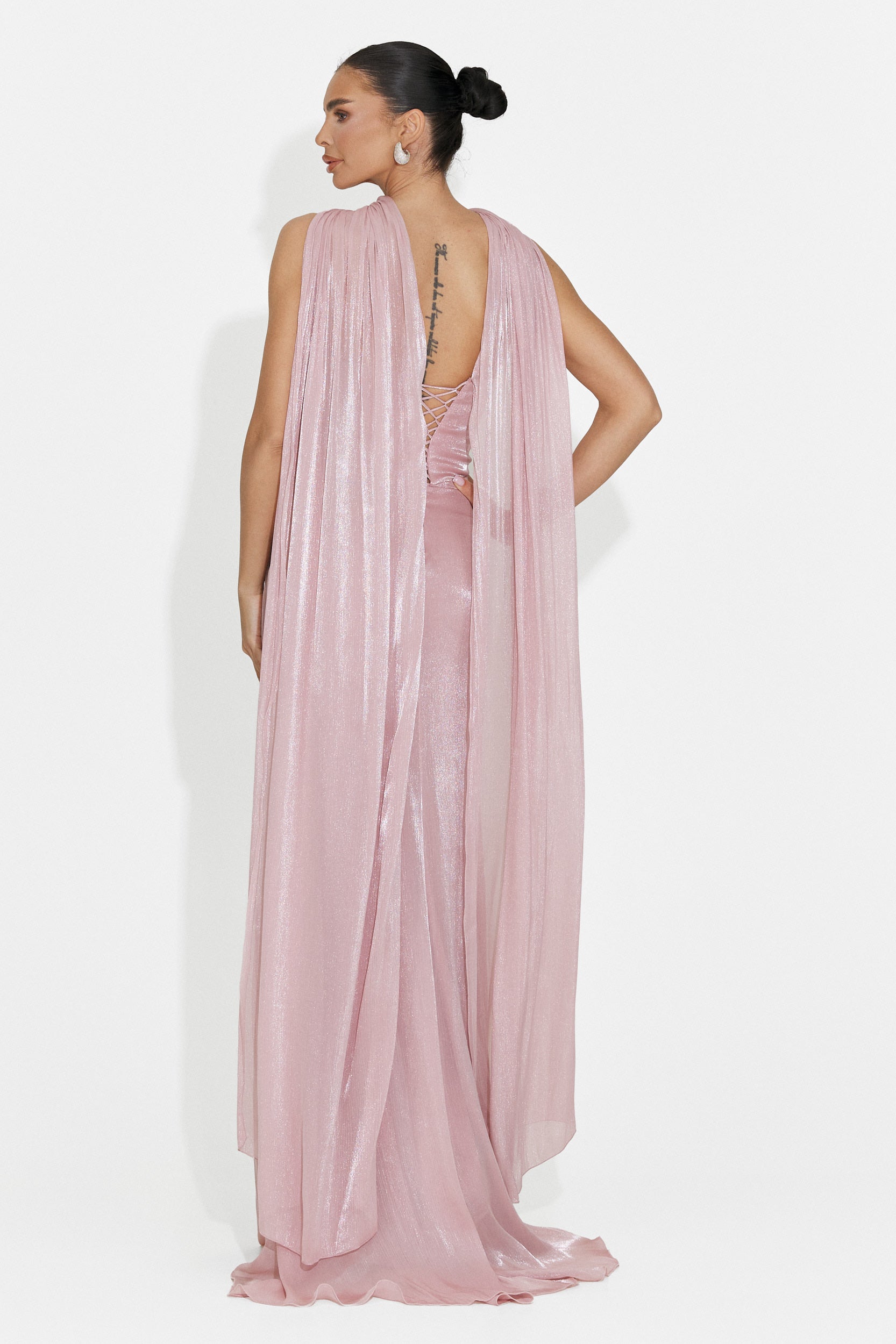 Moritz Bogas langes rosa Damenkleid
