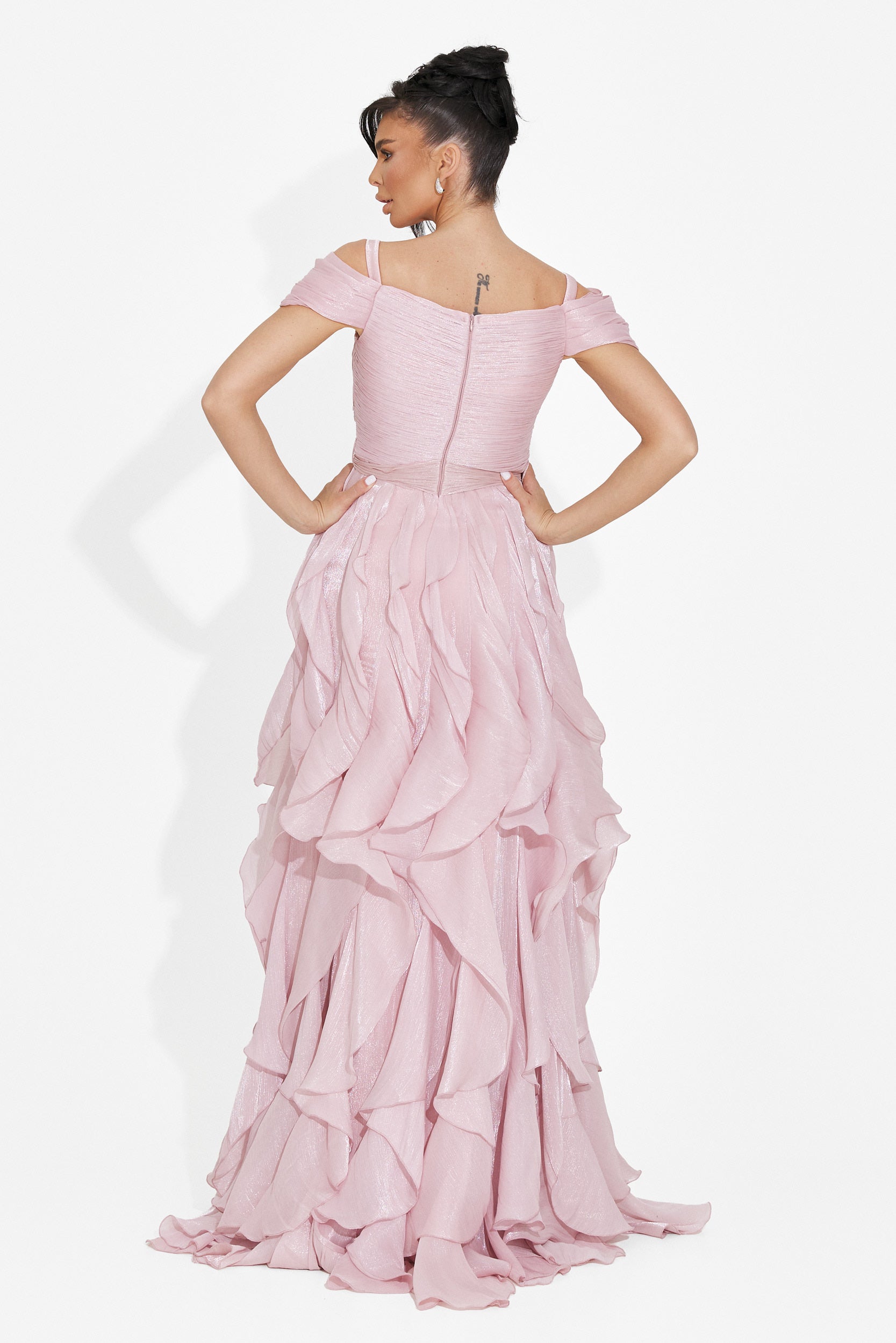 Rochie dama lunga roz Sandrina Bogas