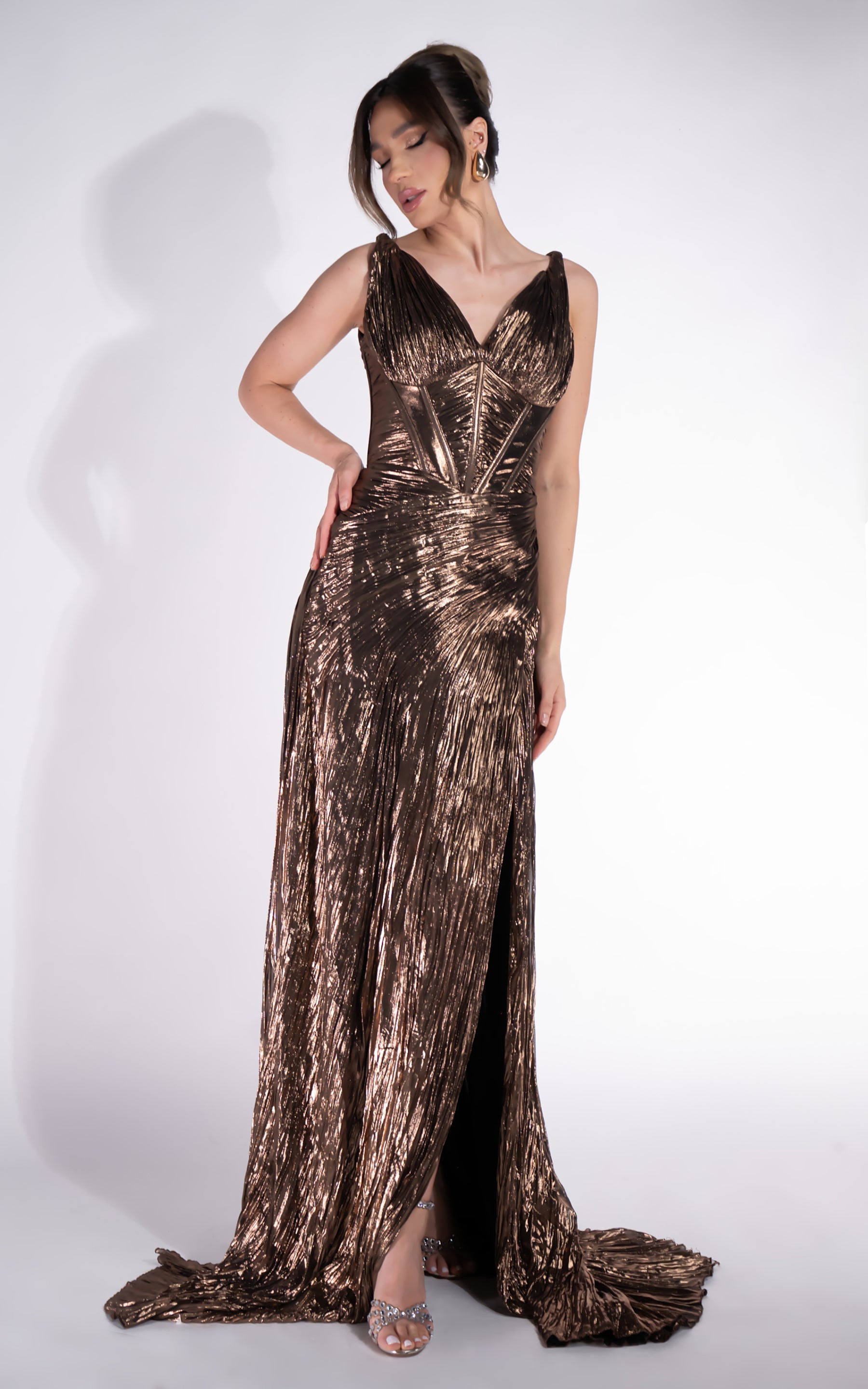 Robe longue marron pour femme Fredrisa Bogas
