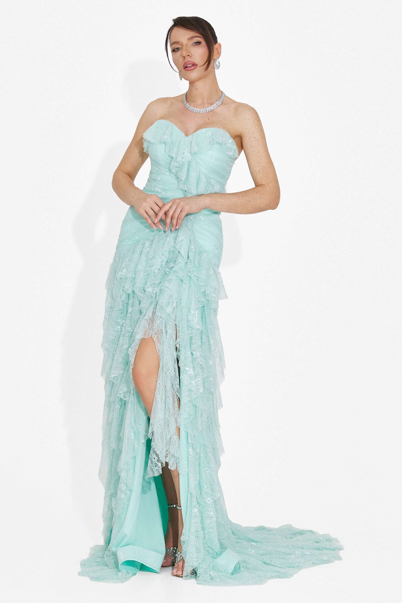 Rochie dama lunga turcoaz Jesya Bogas