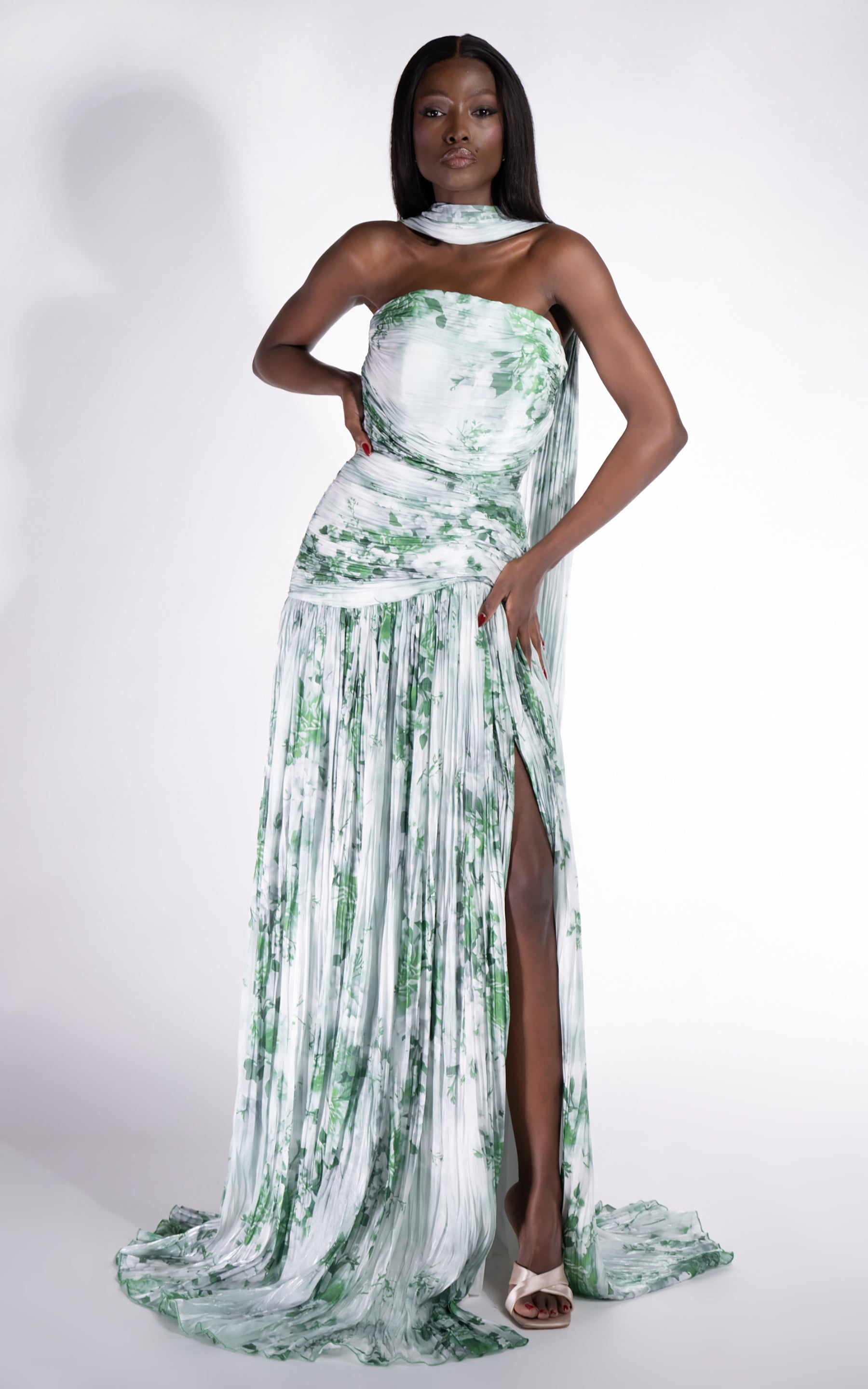 Layne Bogas Long Green Dress for Women