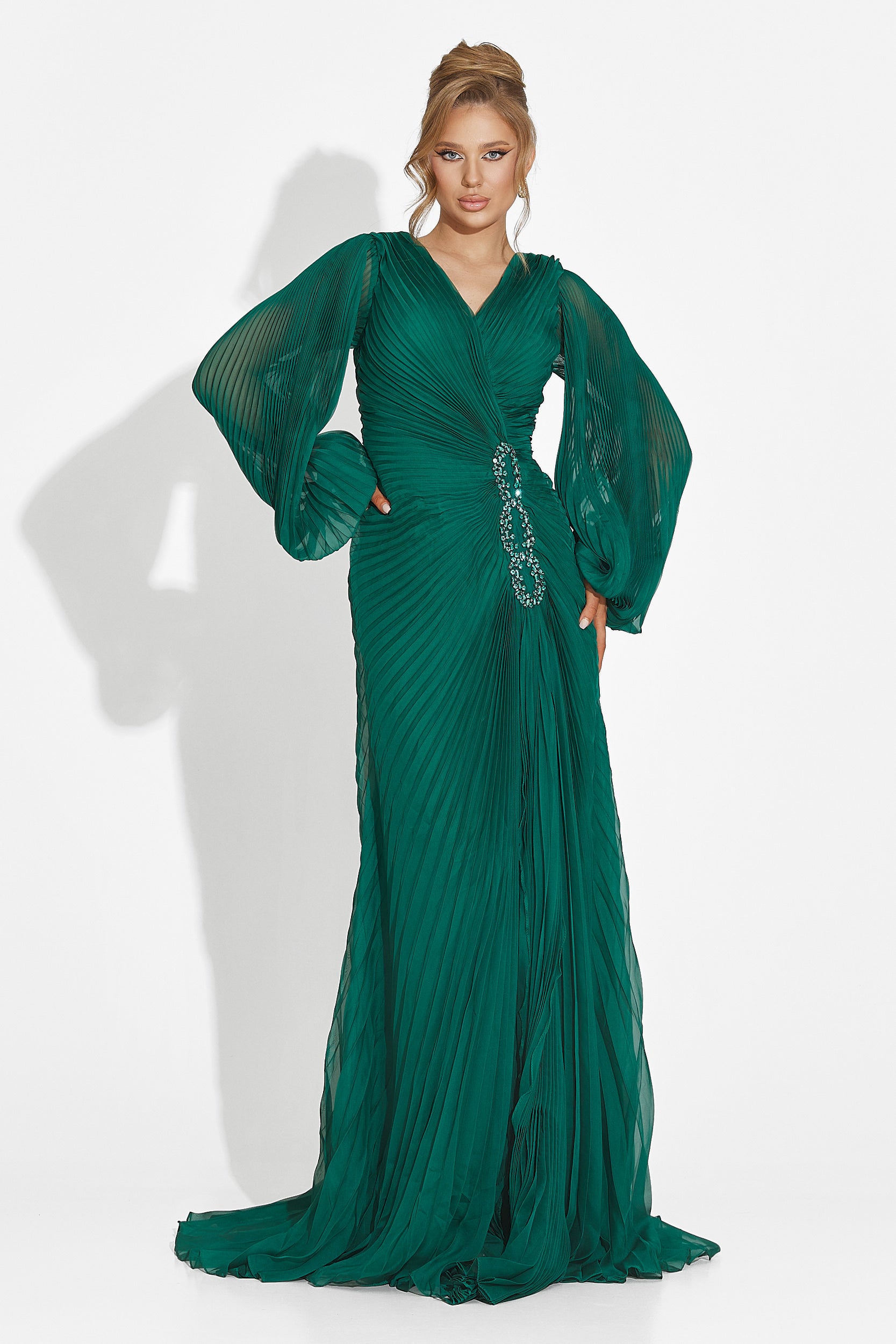Linares Bogas Long Green Dress for Women