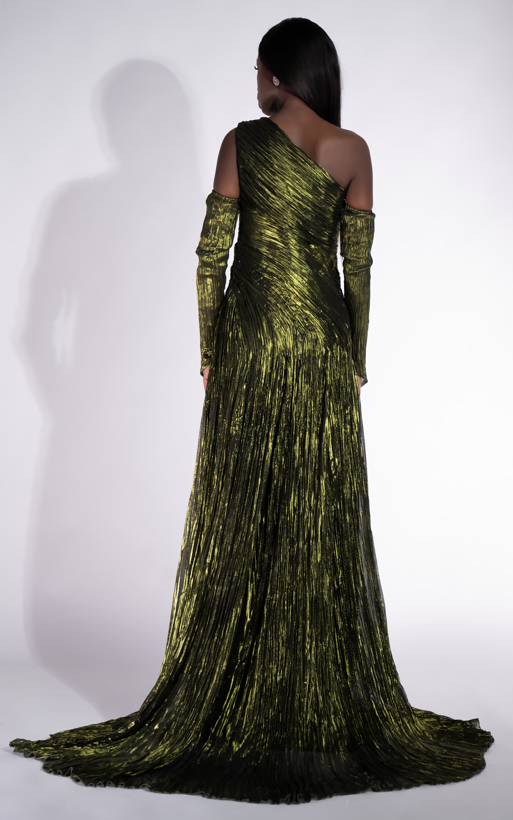 Long Green Penye Bogas Dress for Women