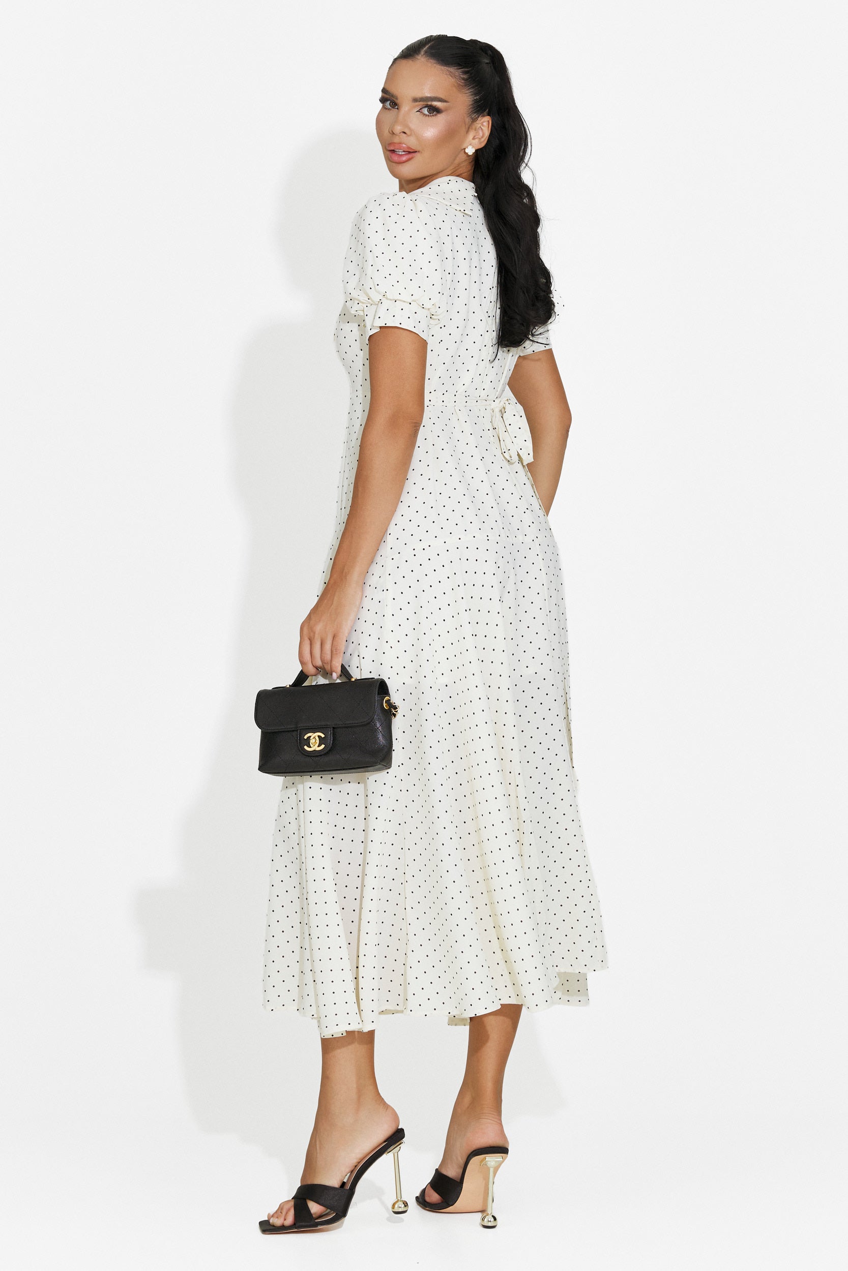 Midi beige women's dress Taisiana Bogas