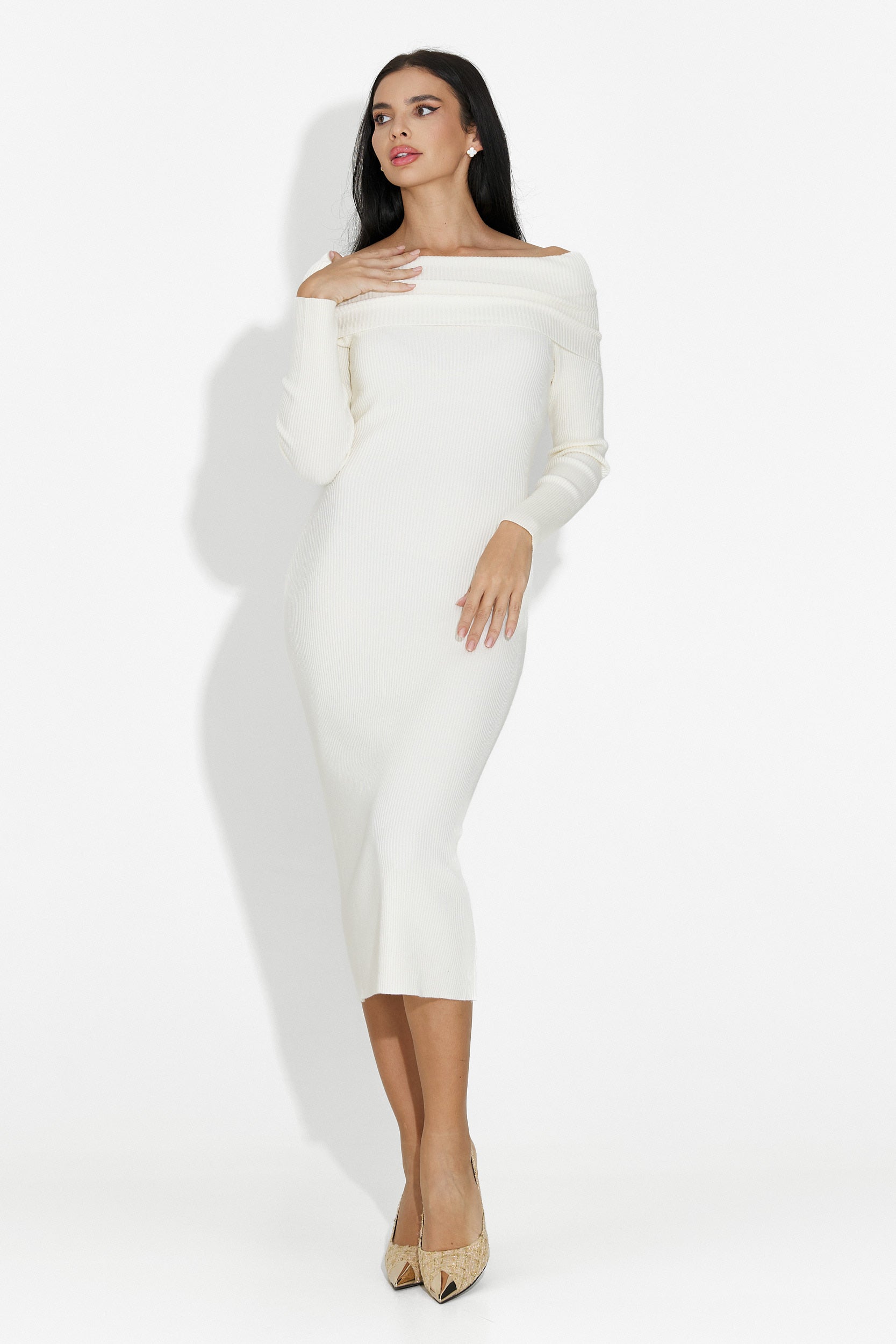 Beige midi damklänning Velana Bogas