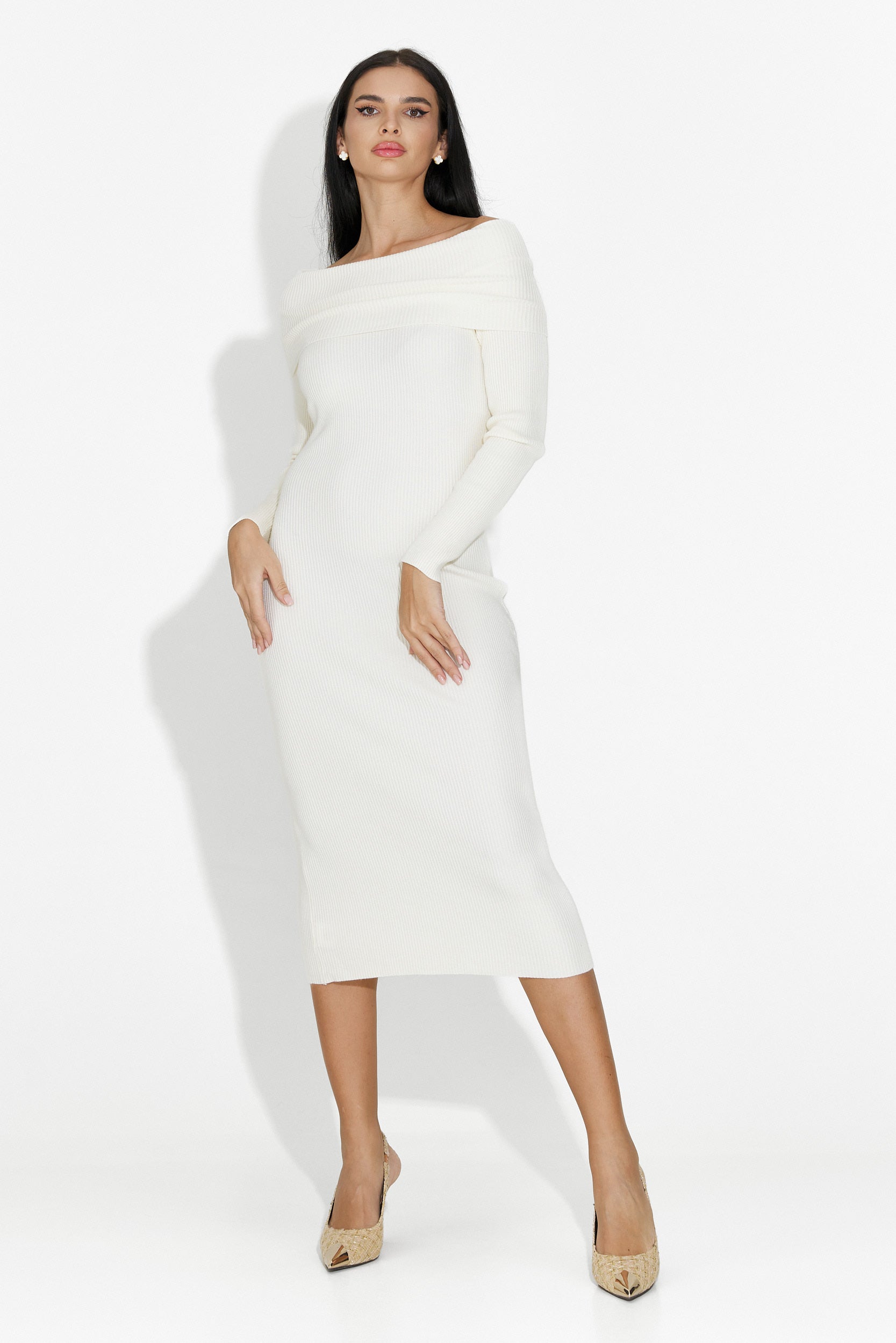 Beige midi damklänning Velana Bogas