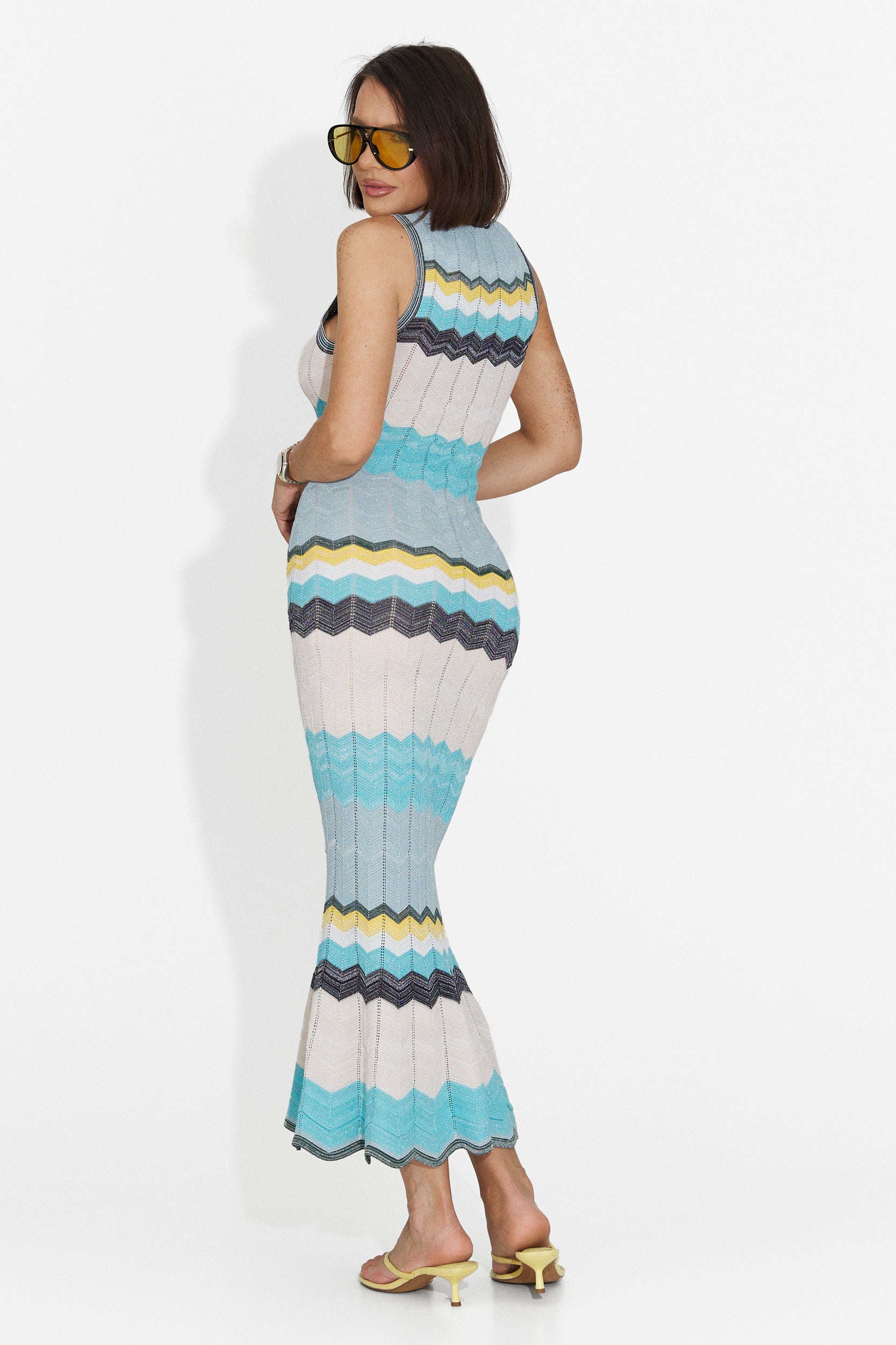 Karemy Bogas blaues Midi-Kleid für Frauen