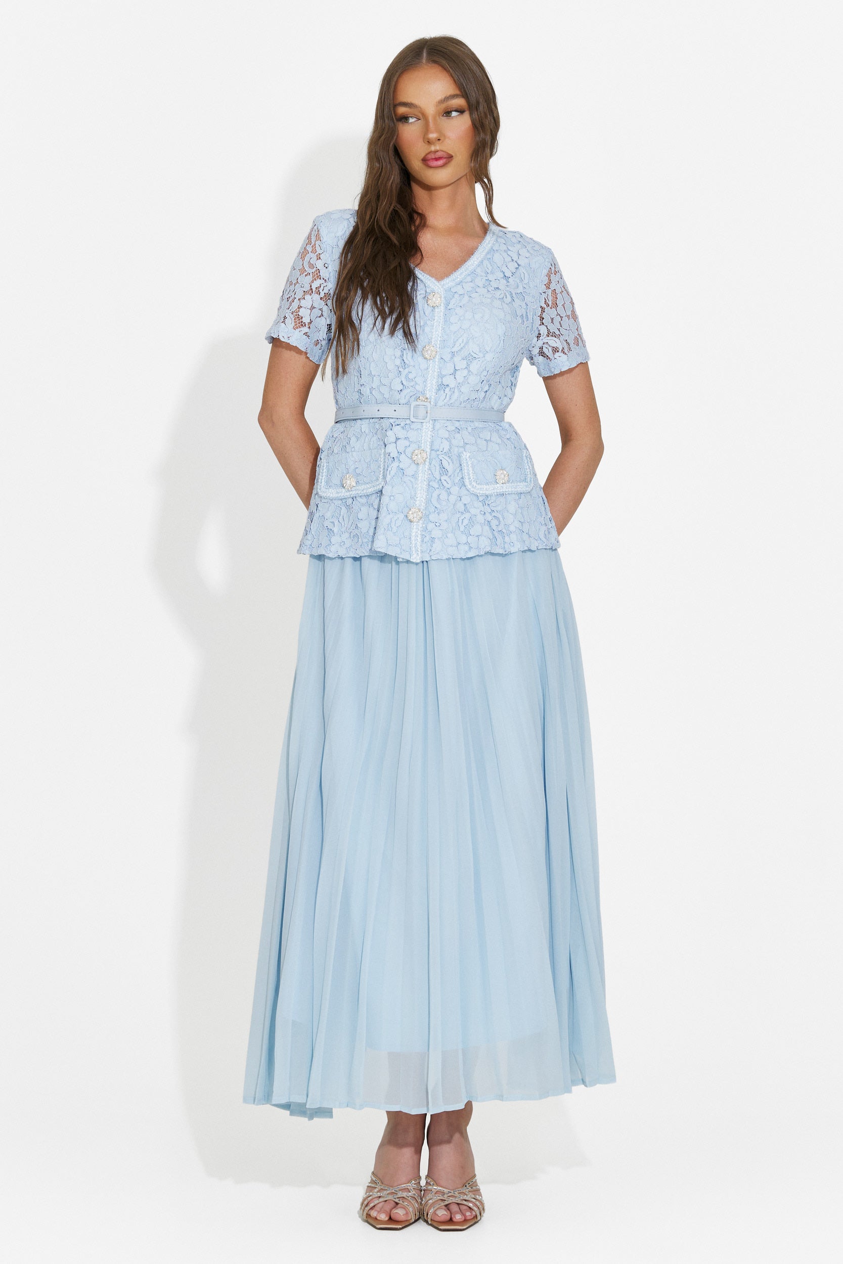 Women's midi light blue dress Silviarosa Bogas