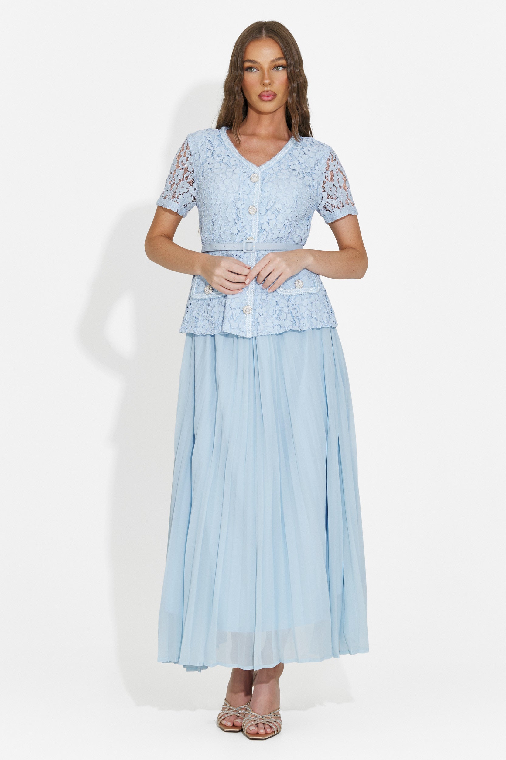 Women's midi light blue dress Silviarosa Bogas