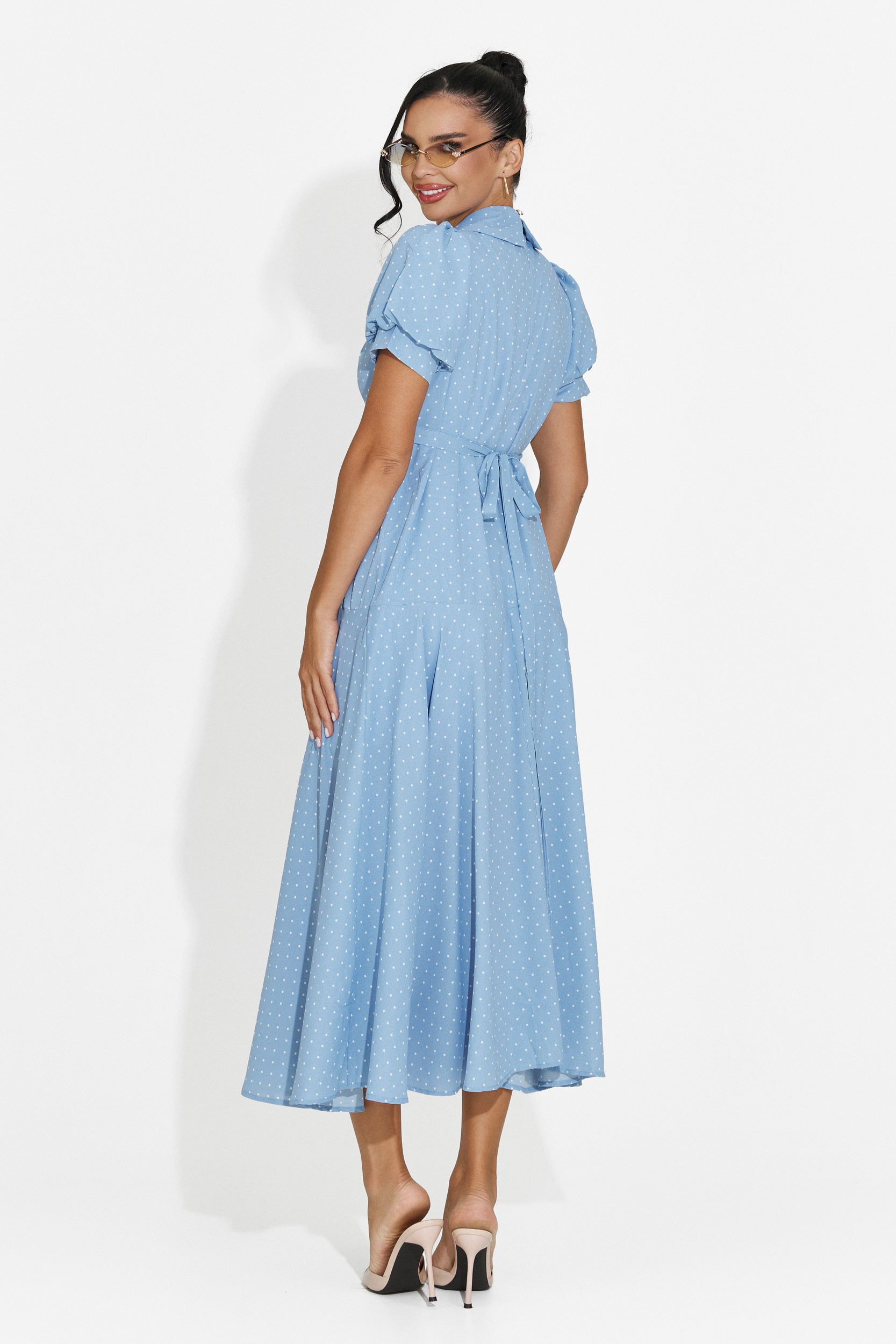 Midi light blue women's dress Taisiana Bogas