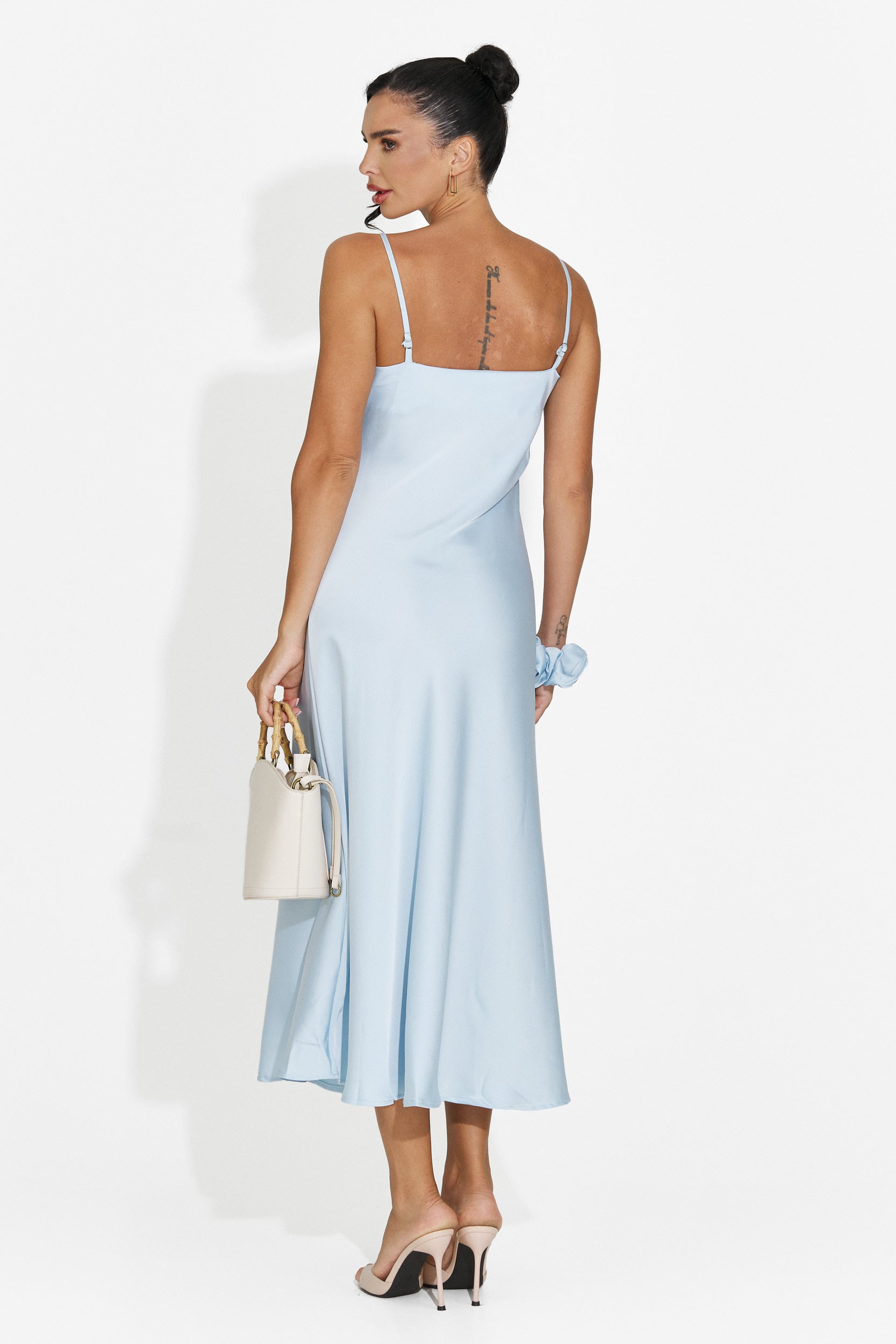 Women's midi light blue dress Zimia Bogas