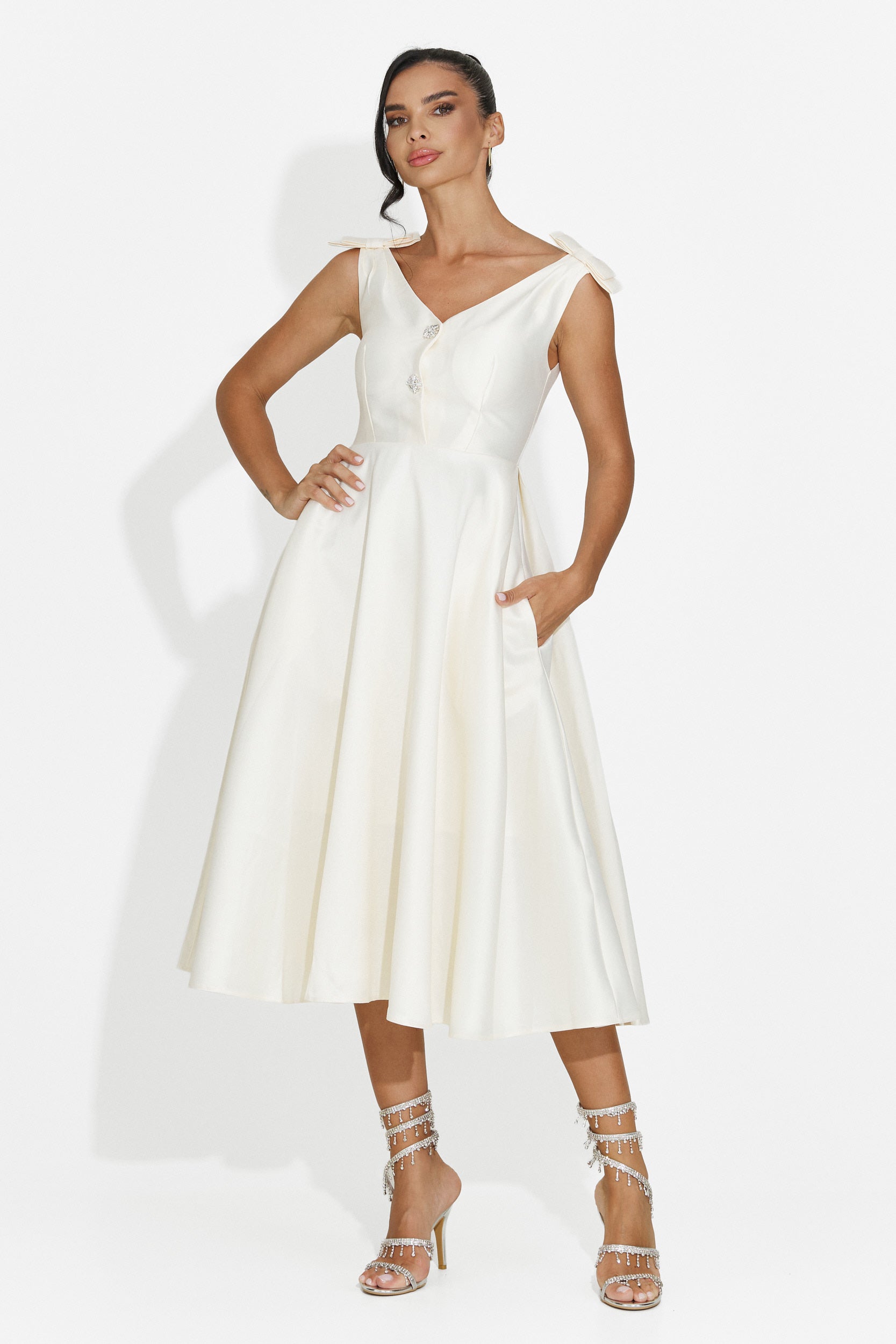Fuchsia midi women's dress Ayanda Bogas