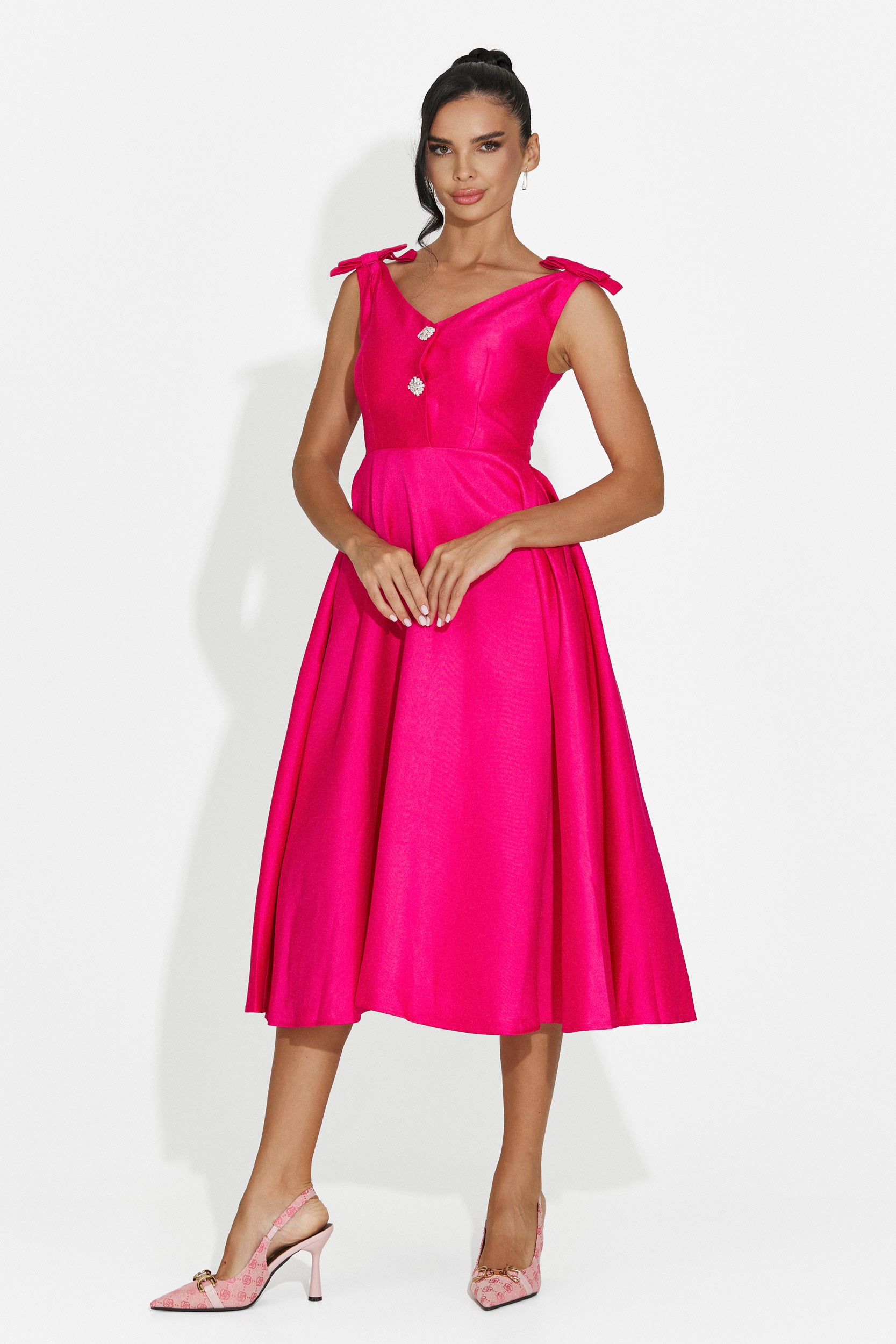 Fuchsia midi women's dress Ayanda Bogas