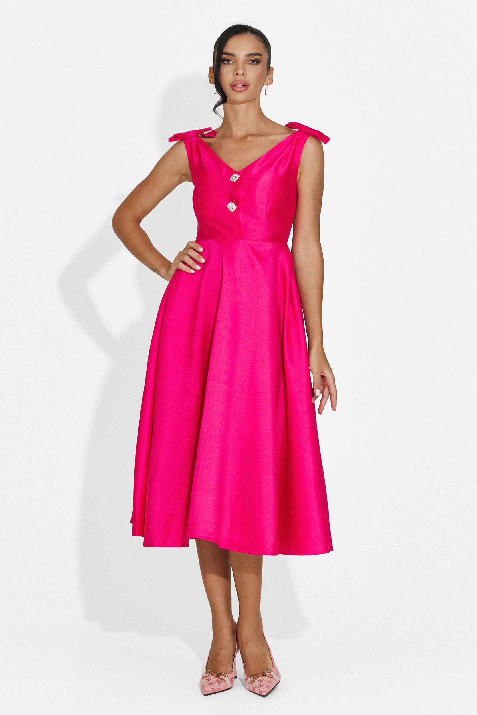 Fuchsia midi women's dress Ayanda Bogas