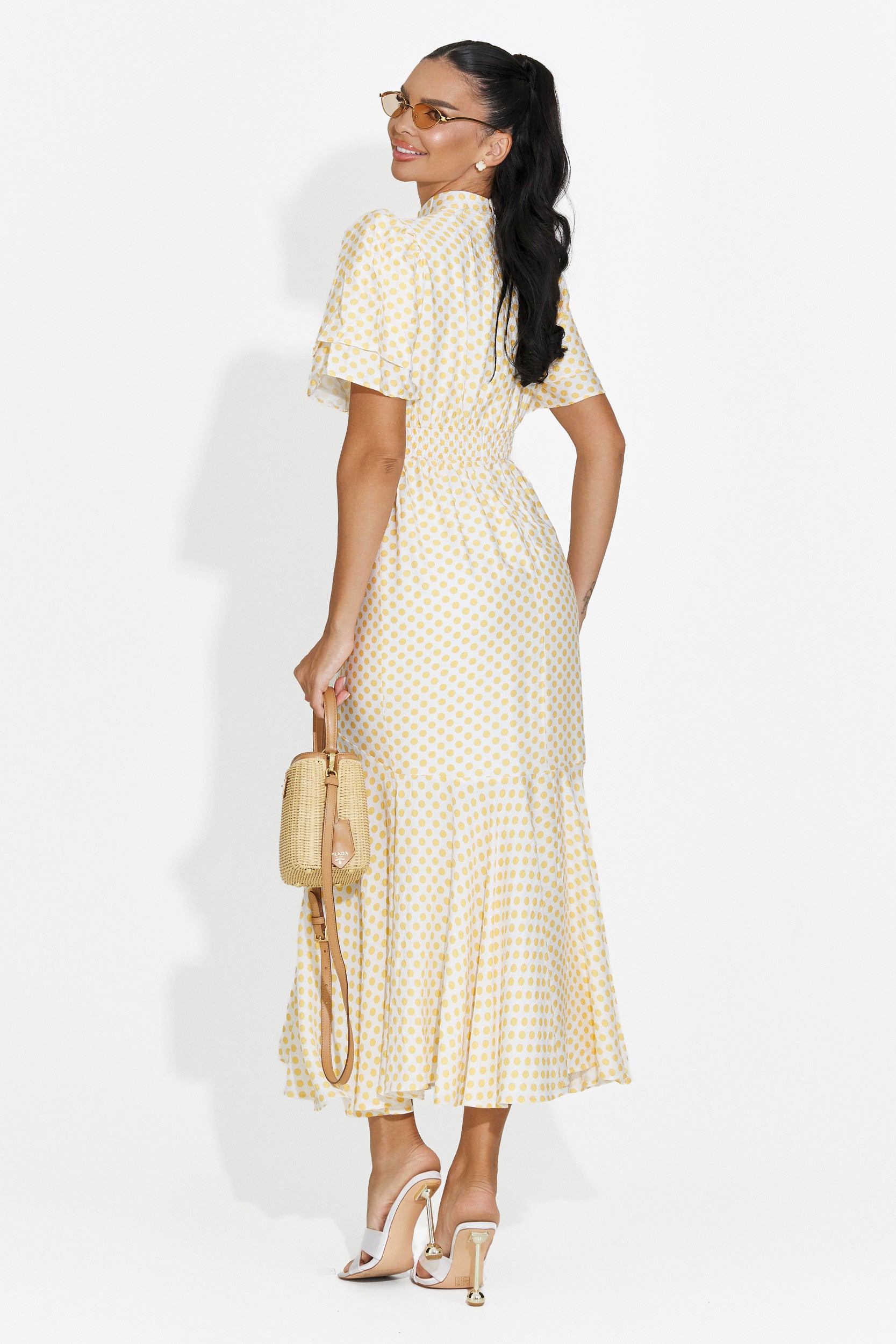 Midi yellow women's dress Antoneia Bogas