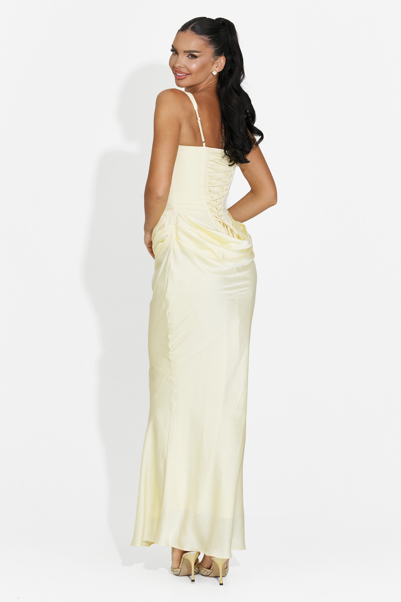 Women's midi yellow dress Kaviala Bogas