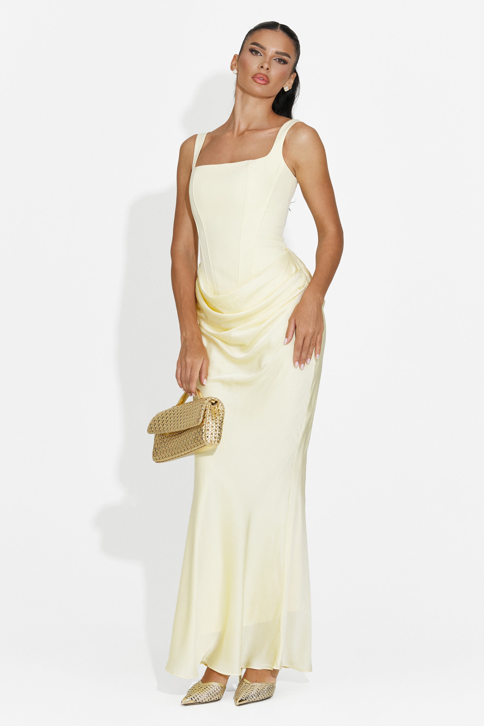 Women's midi yellow dress Kaviala Bogas