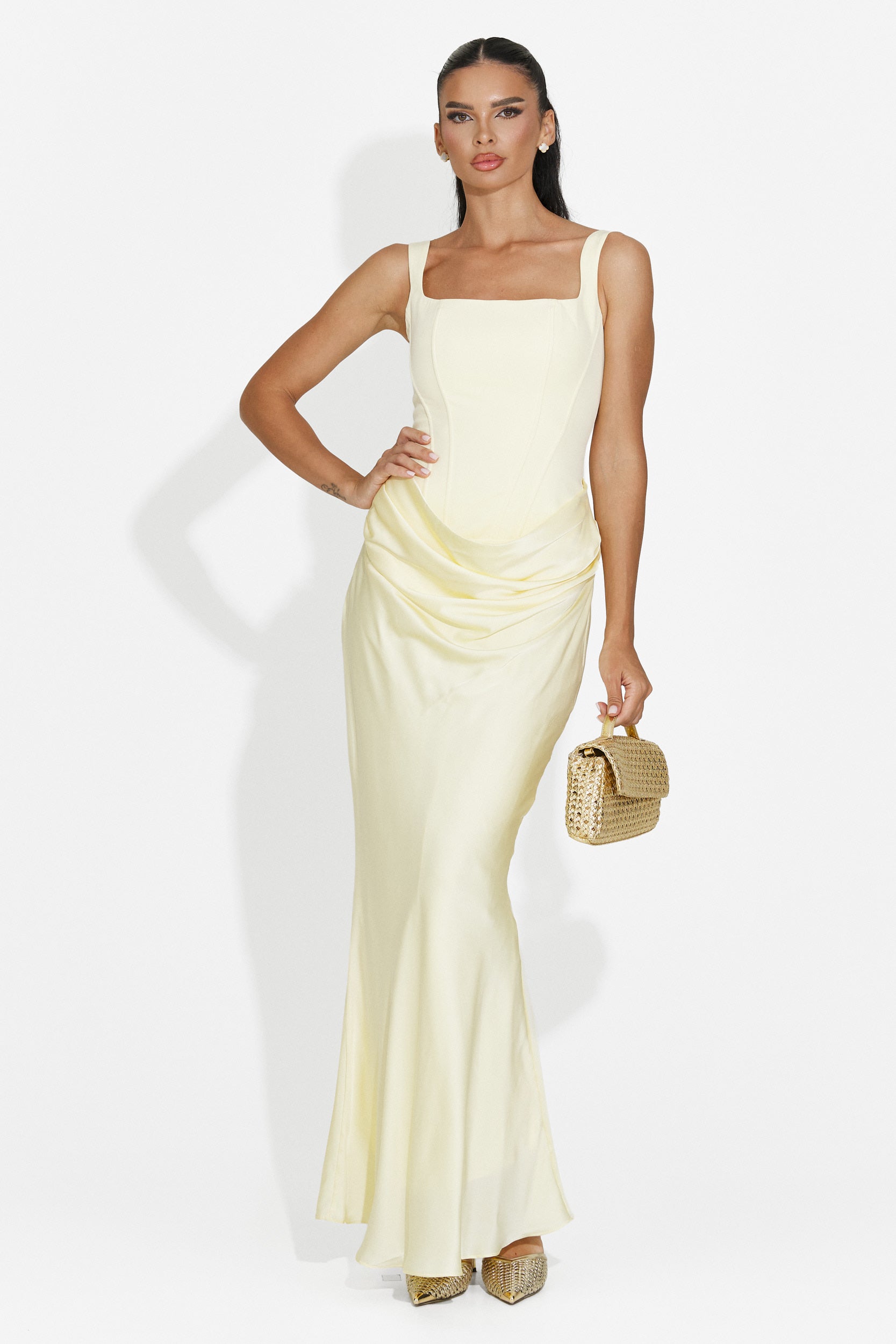 Women's midi yellow dress Kaviala Bogas