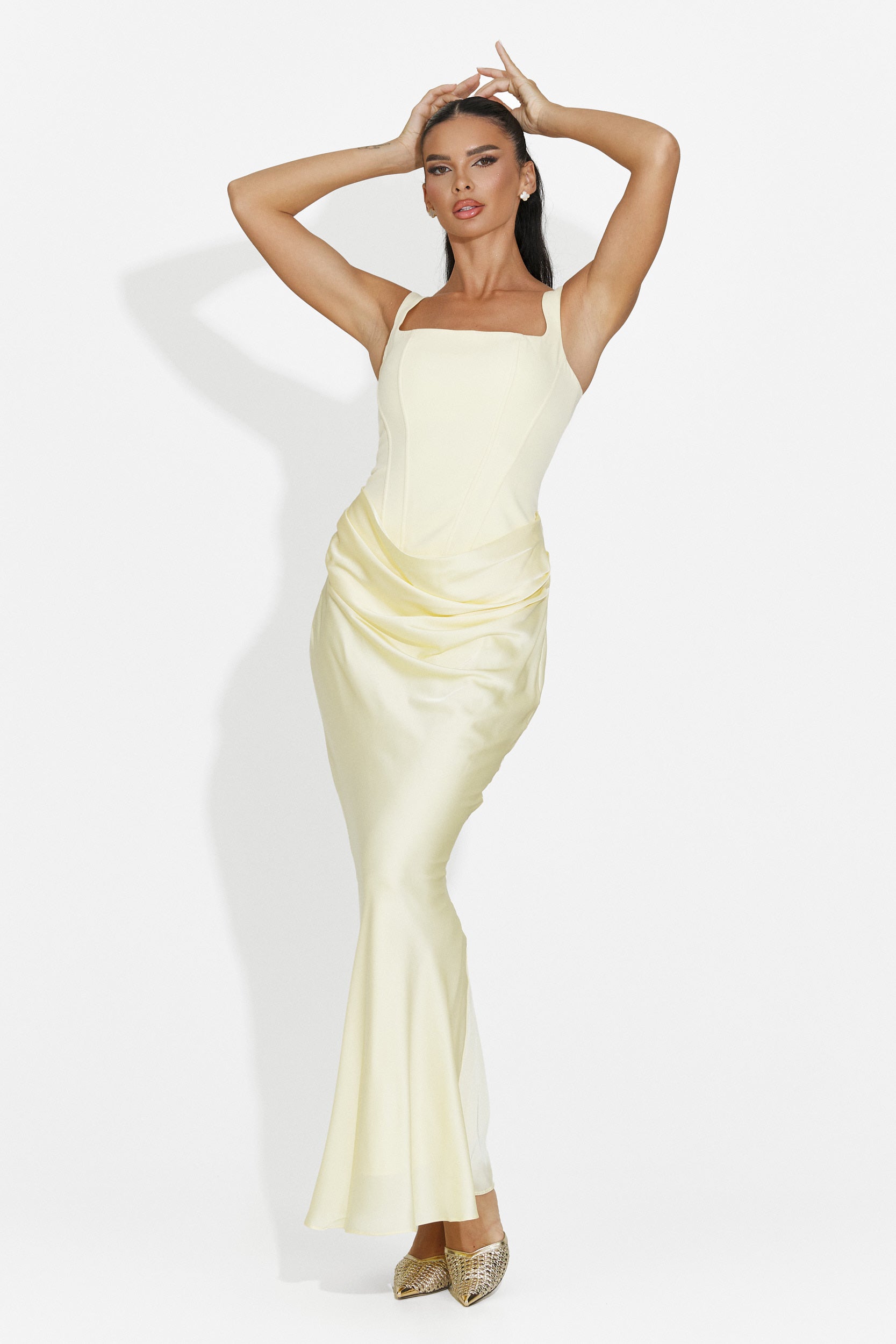 Women's midi yellow dress Kaviala Bogas
