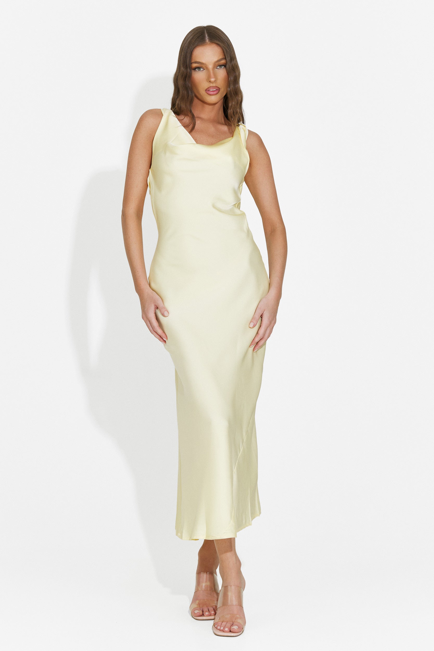 Yellow midi women's dress Aliria Bogas