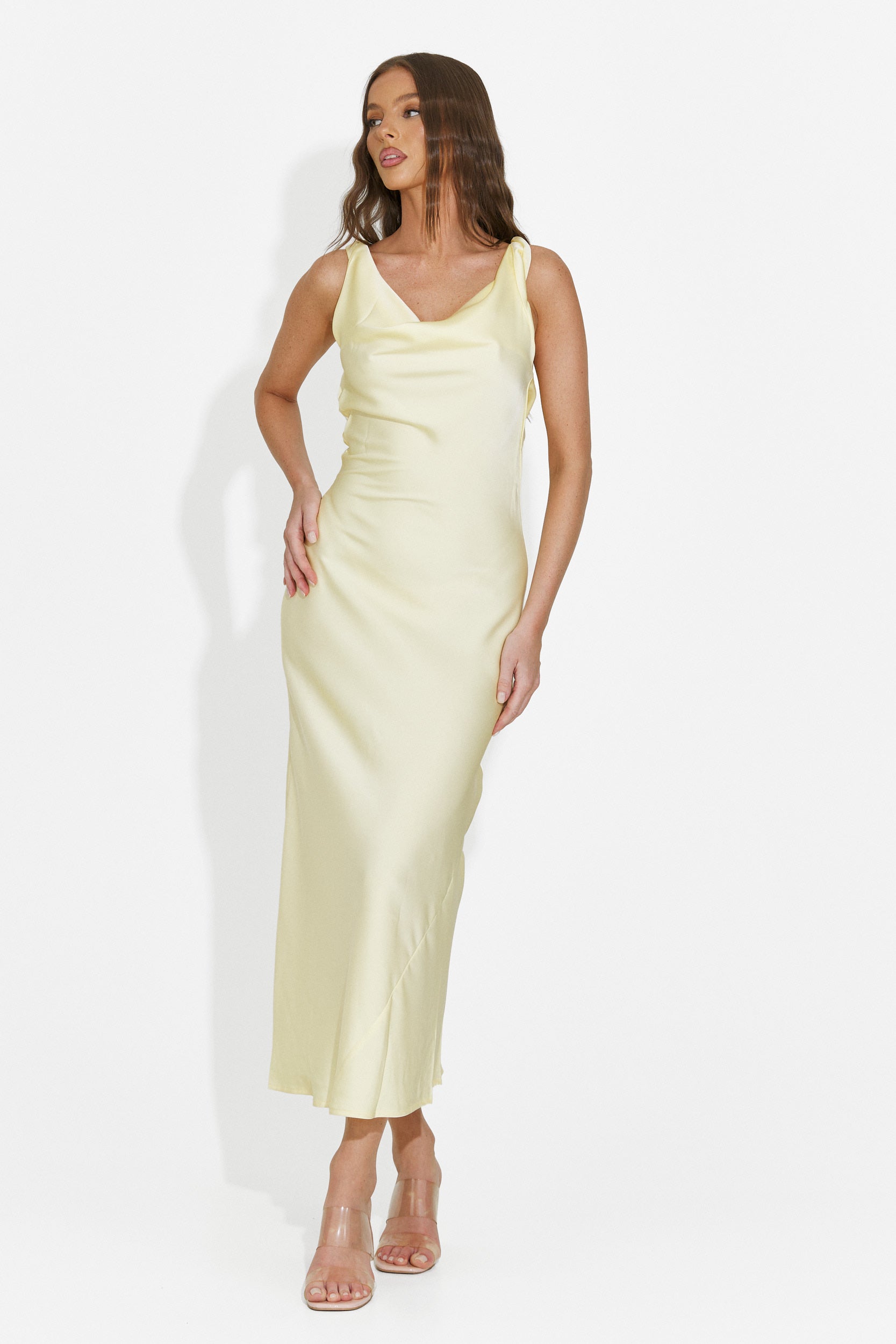 Yellow midi women's dress Aliria Bogas