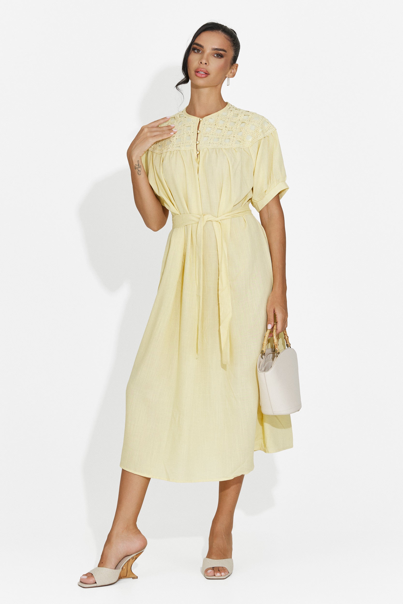 Women's midi yellow dress Olema Bogas