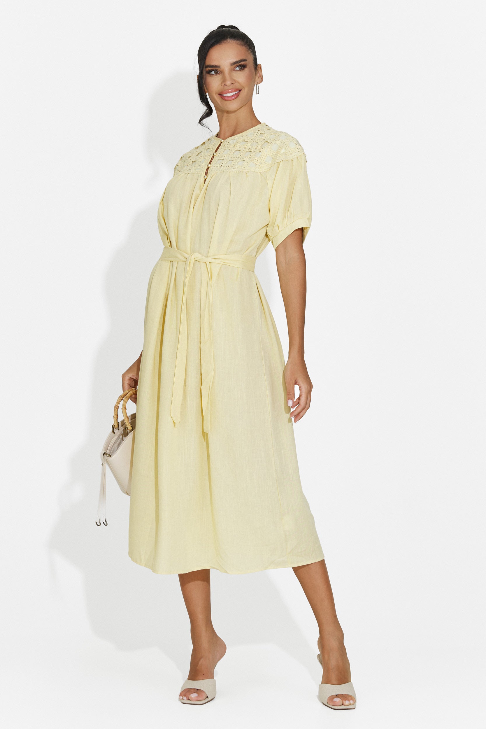 Women's midi yellow dress Olema Bogas