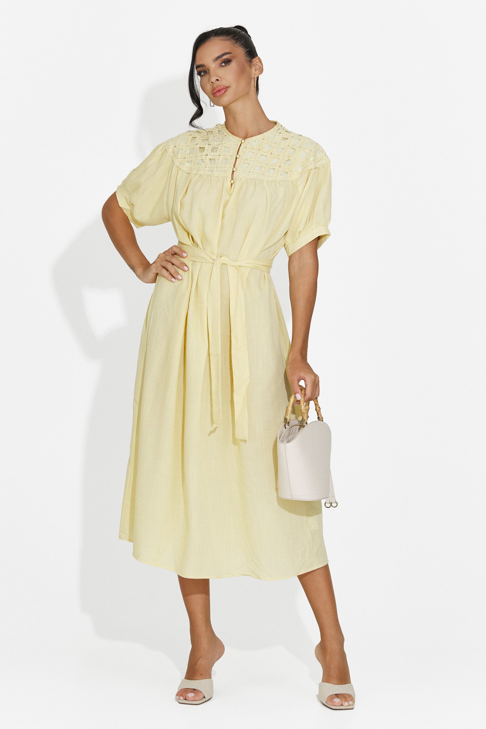 Women's midi yellow dress Olema Bogas