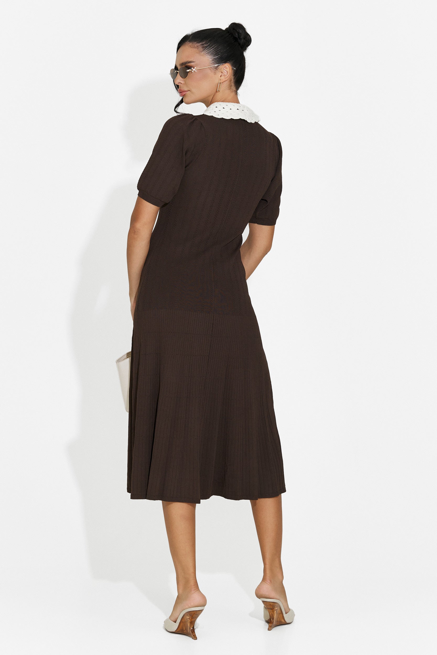 Midi brown women's dress Ernesta Bogas