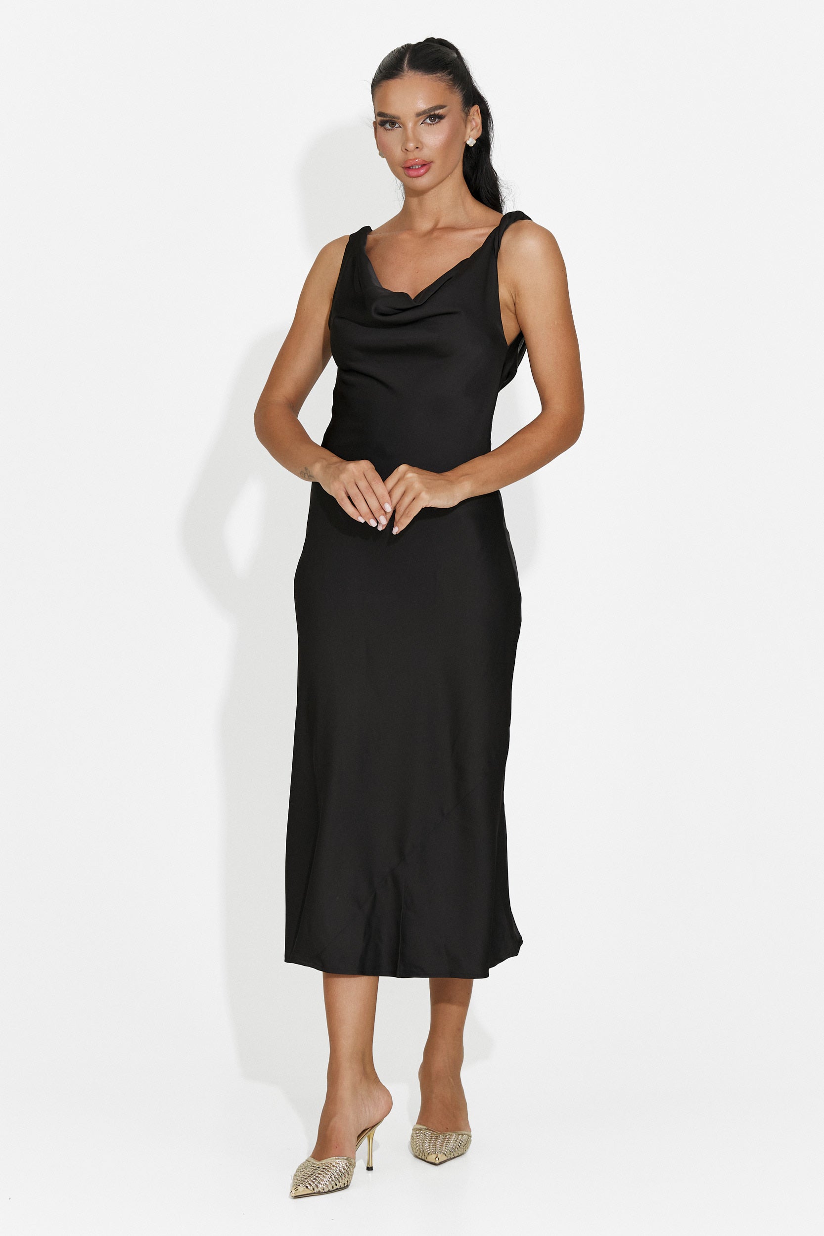 Black midi women's dress Aliria Bogas