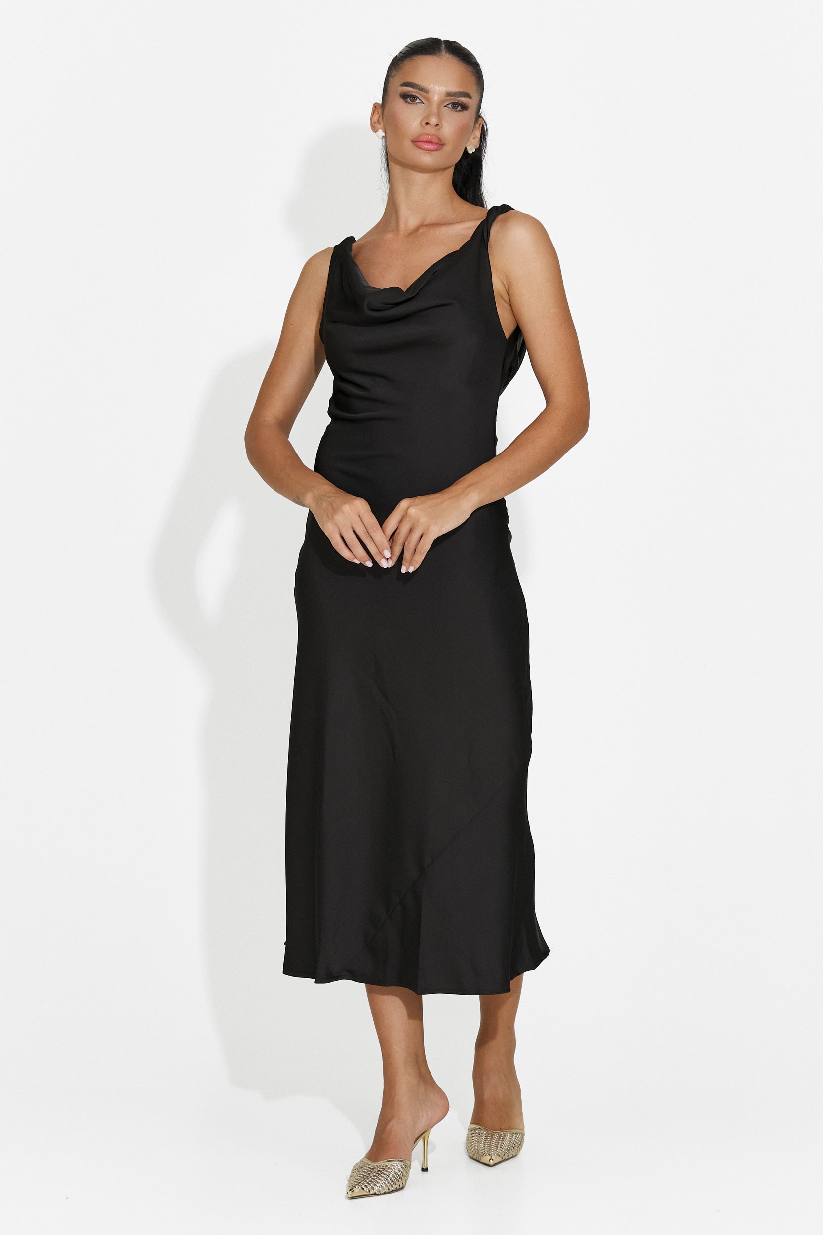 Black midi women's dress Aliria Bogas