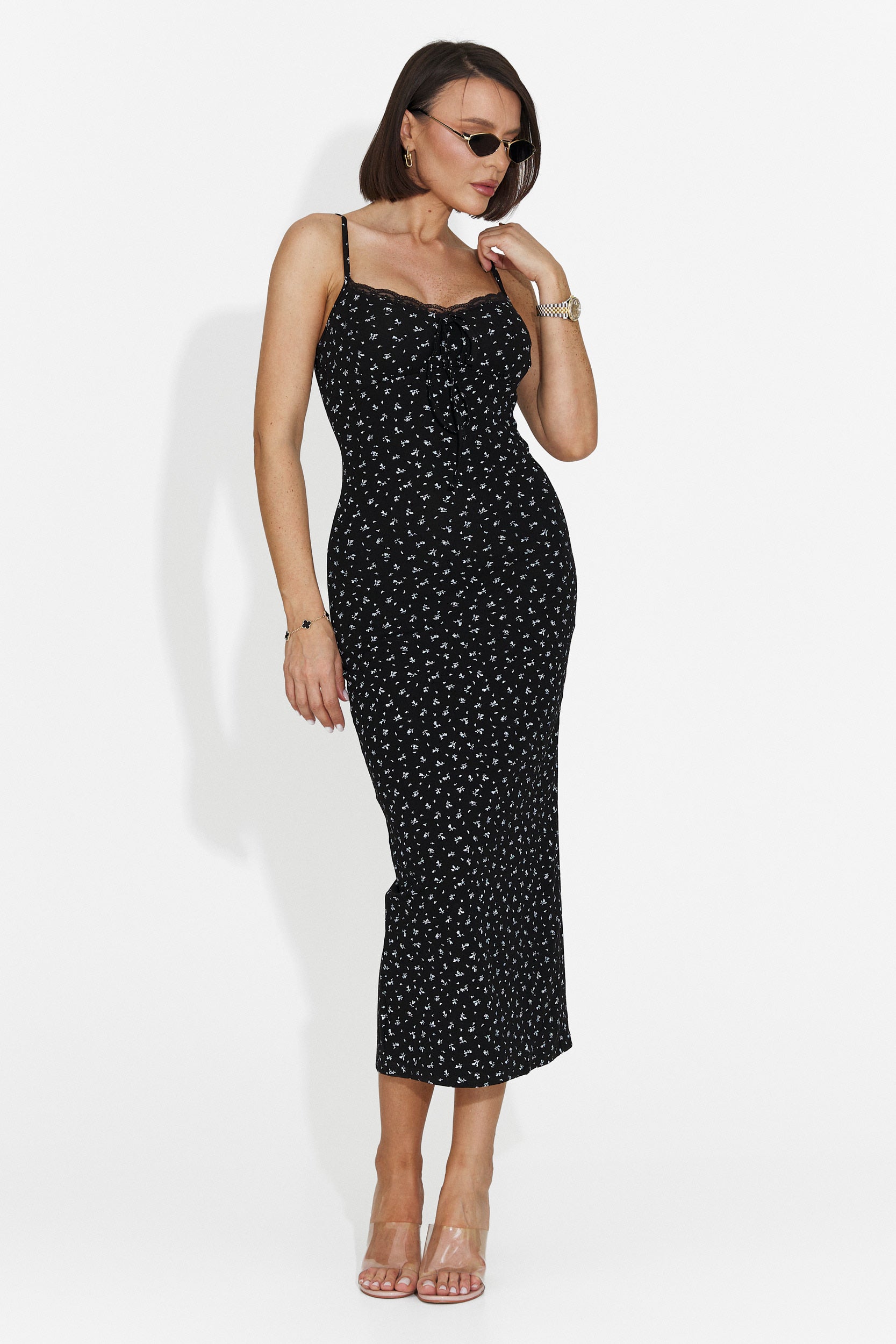 Robe Midi Noire Anamia Bogas pour Femmes