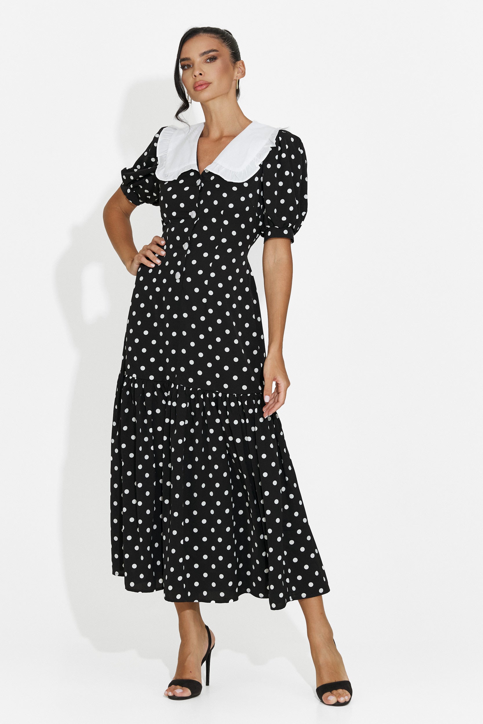 Midi black women's dress Anita Bogas