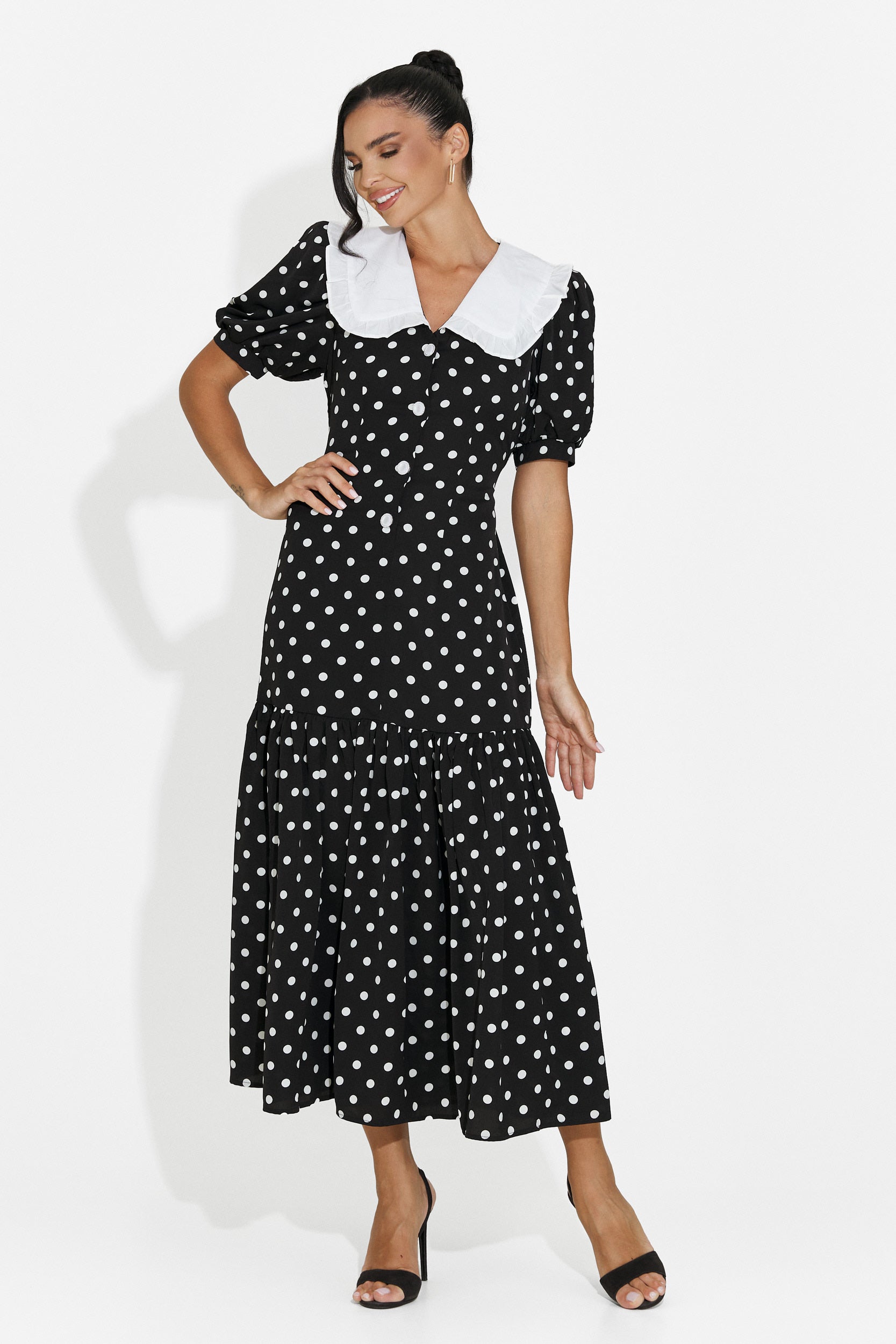Midi black women's dress Anita Bogas