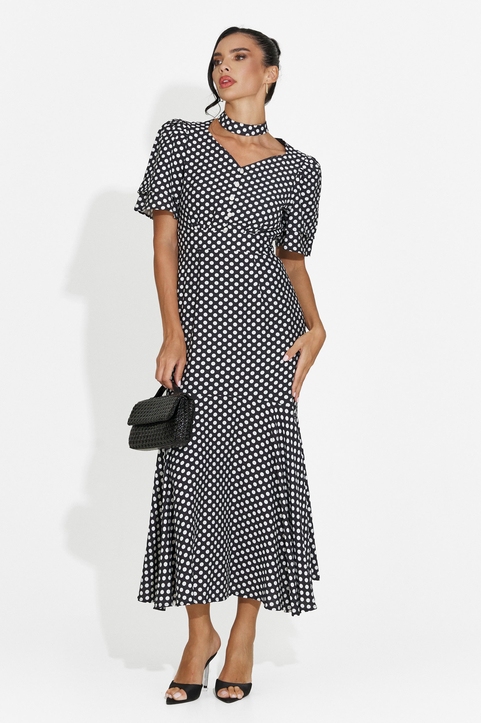 Vestido midi negro de mujer Antoneia Bogas