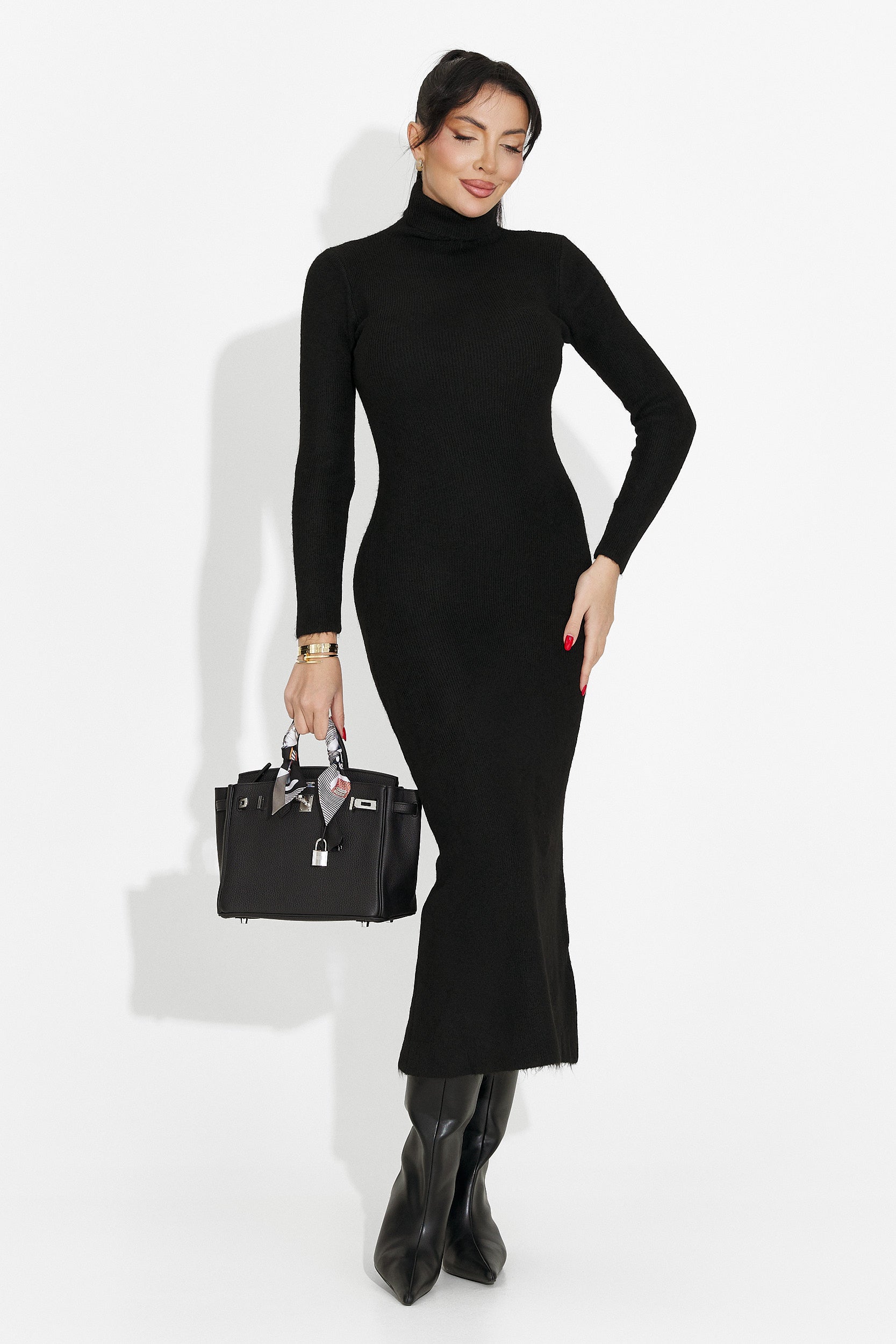 Women's black midi dress Patrisia Bogas