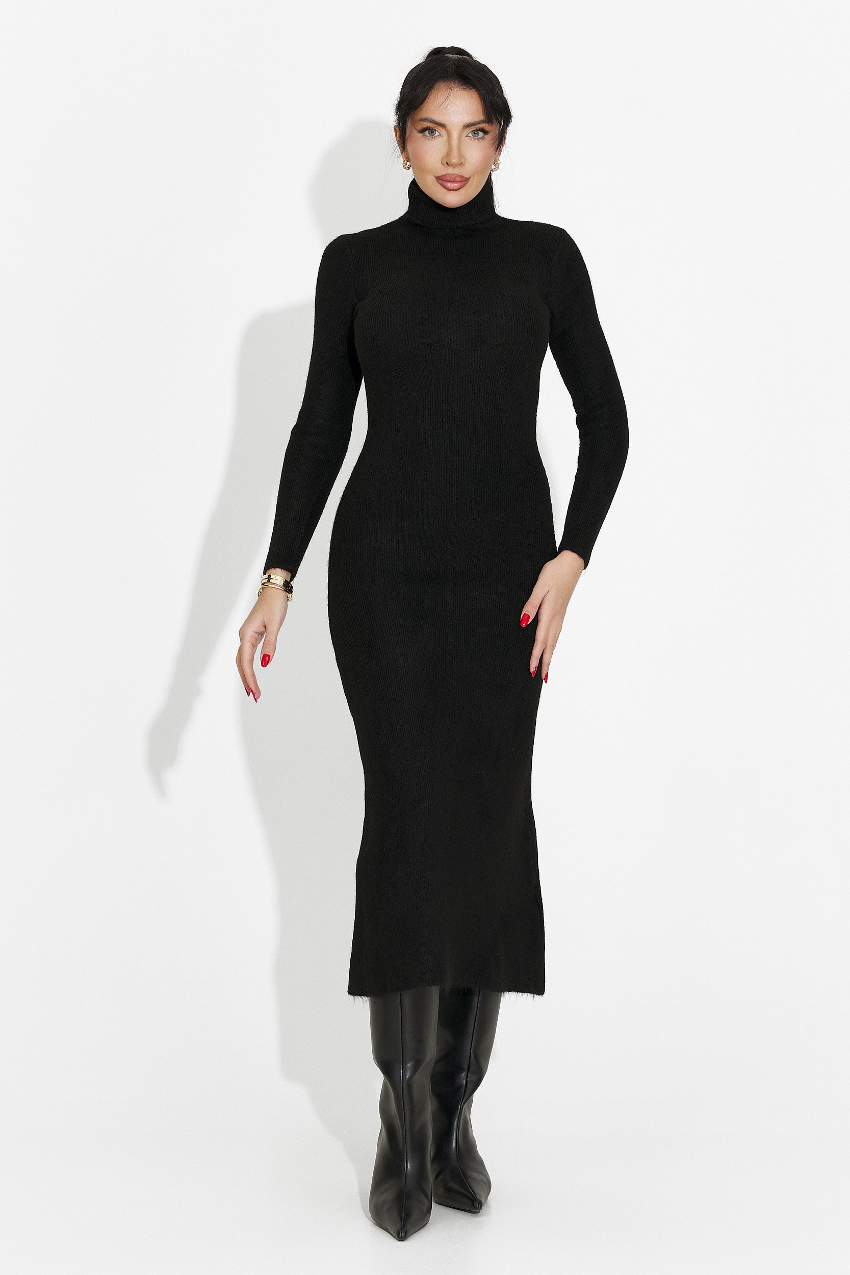 Women's black midi dress Patrisia Bogas