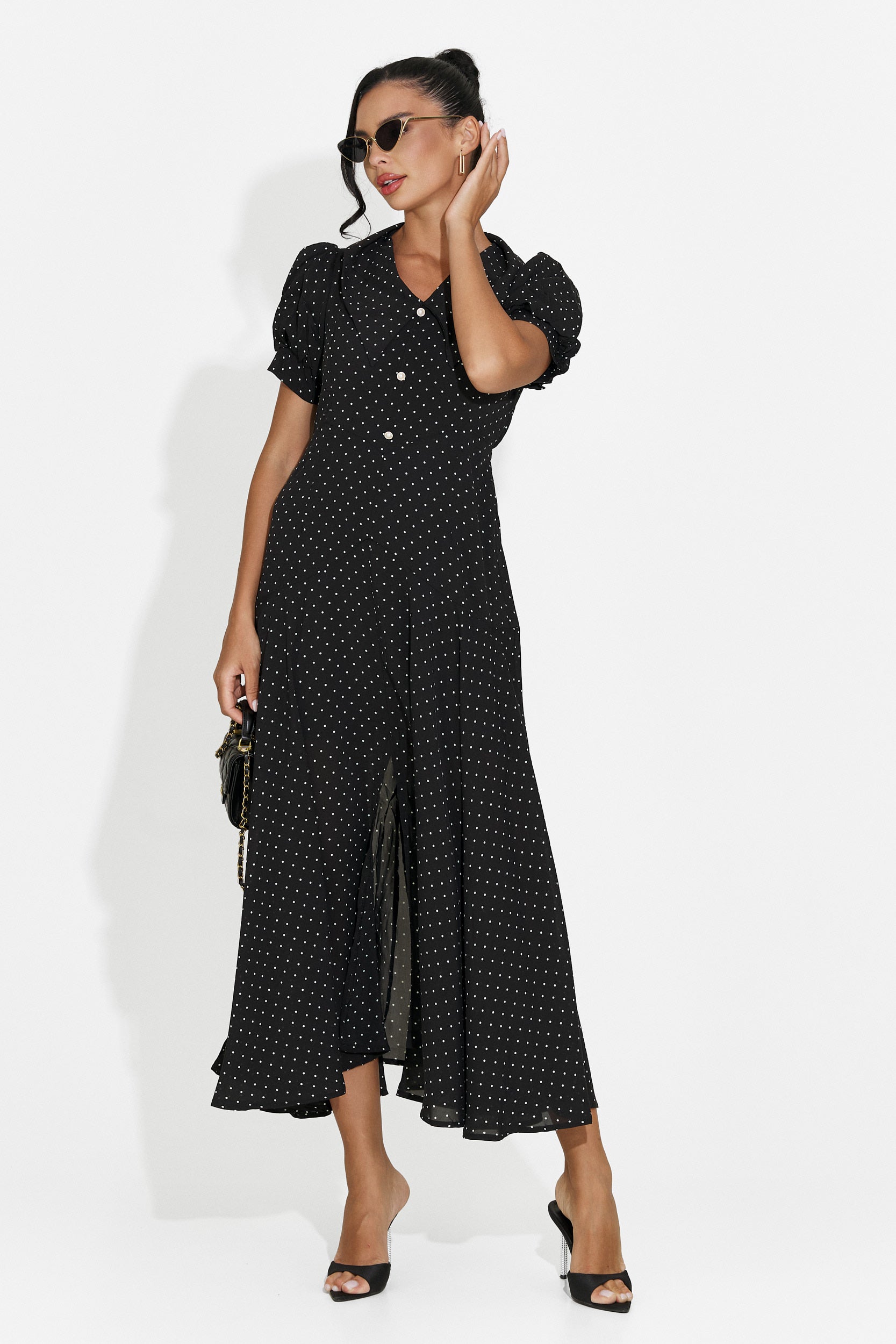 Midi black women's dress Taisiana Bogas
