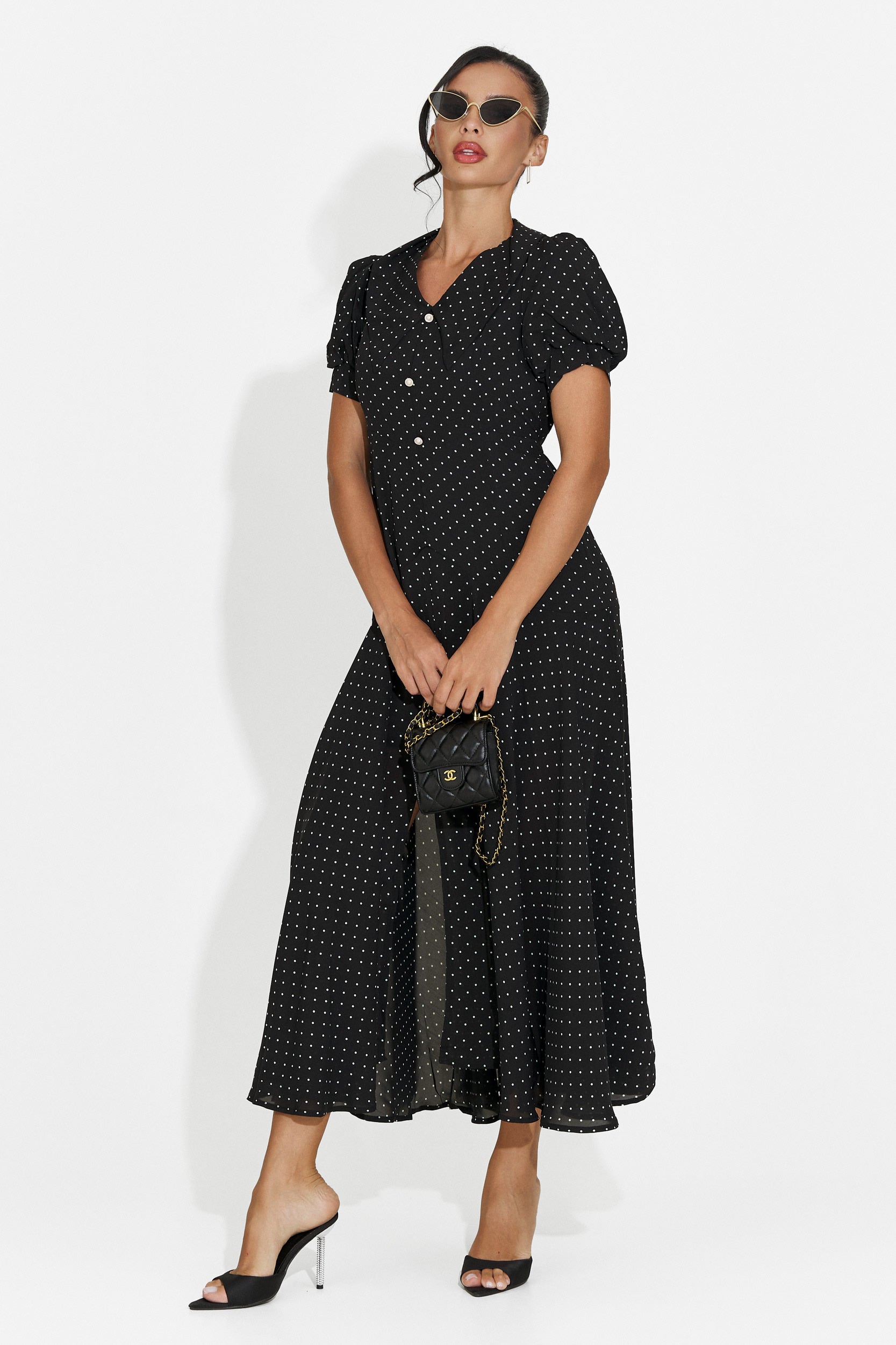 Midi black women's dress Taisiana Bogas