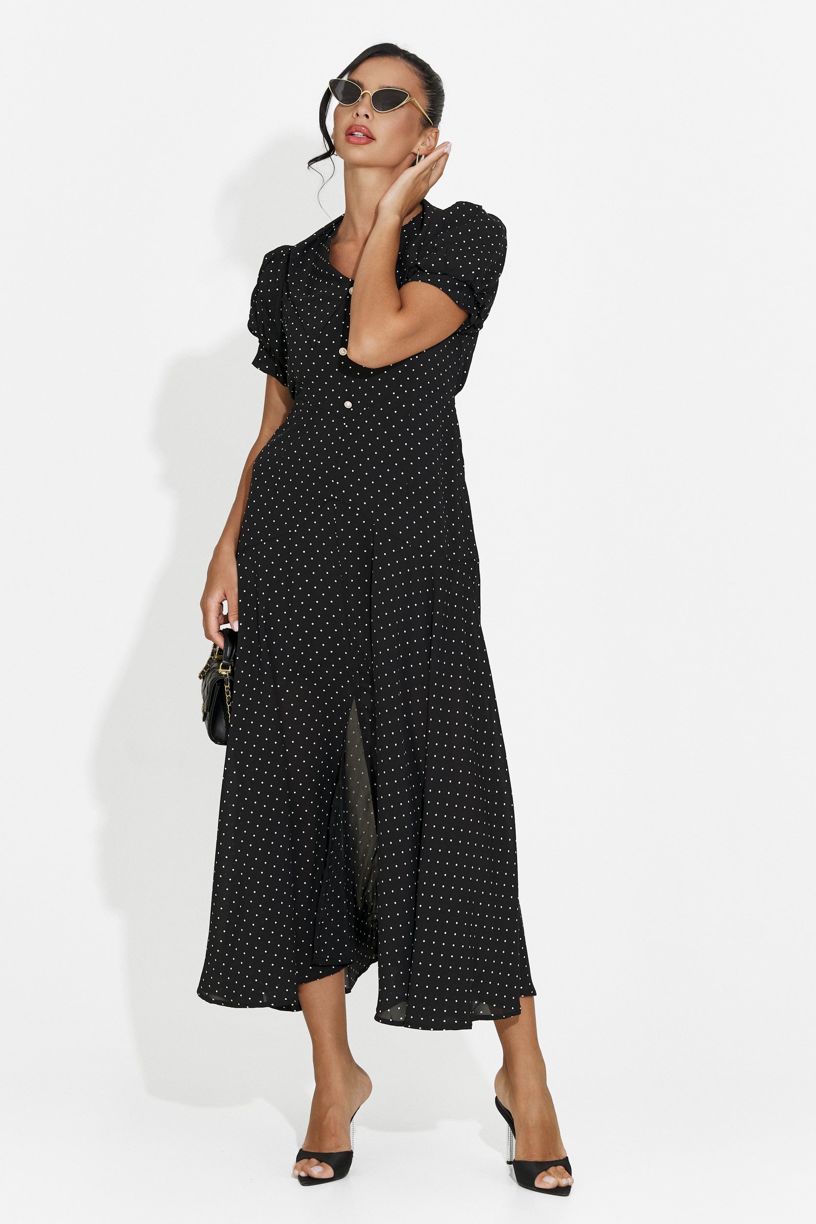 Midi black women's dress Taisiana Bogas