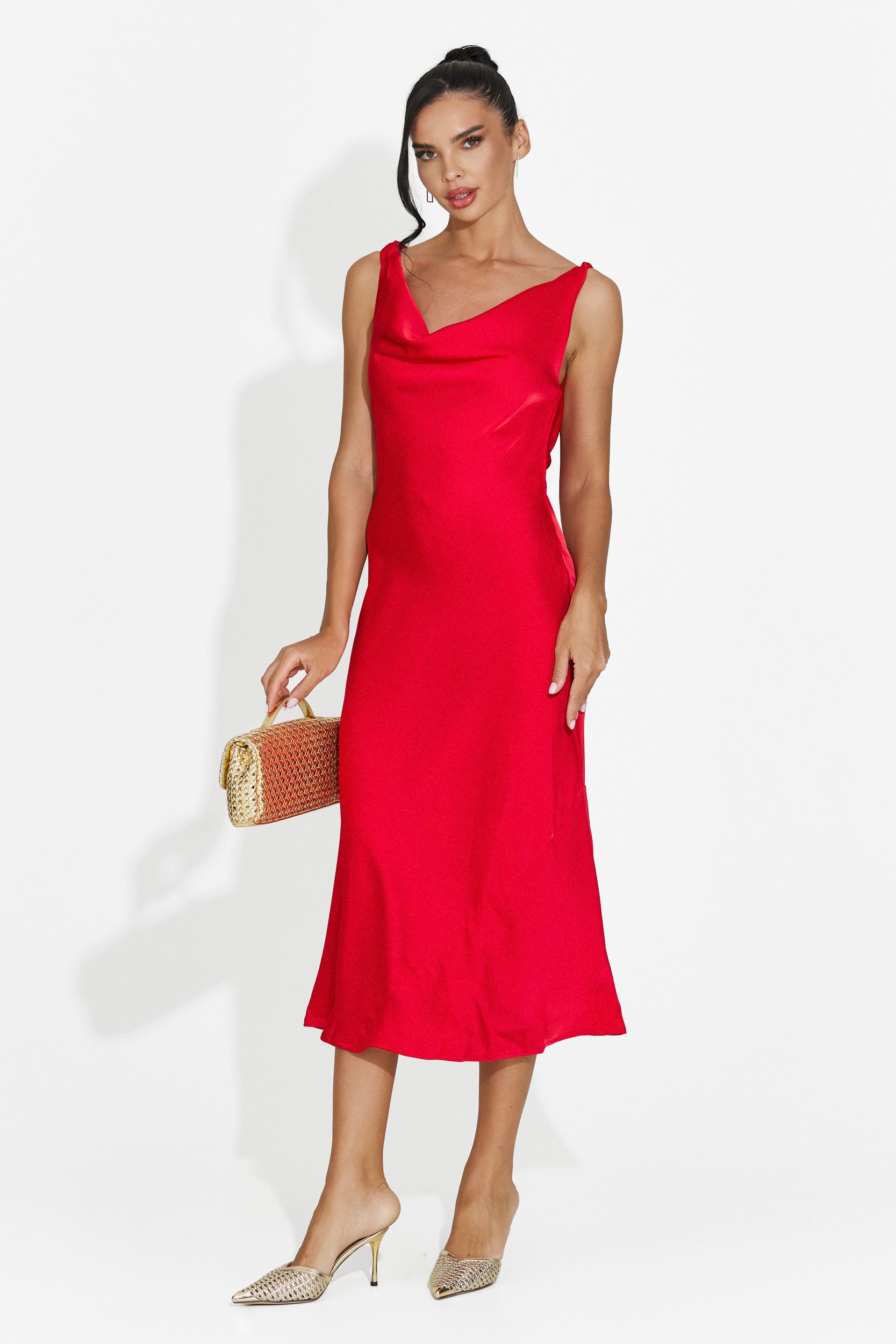 Robe femme midi rouge Aliria Bogas